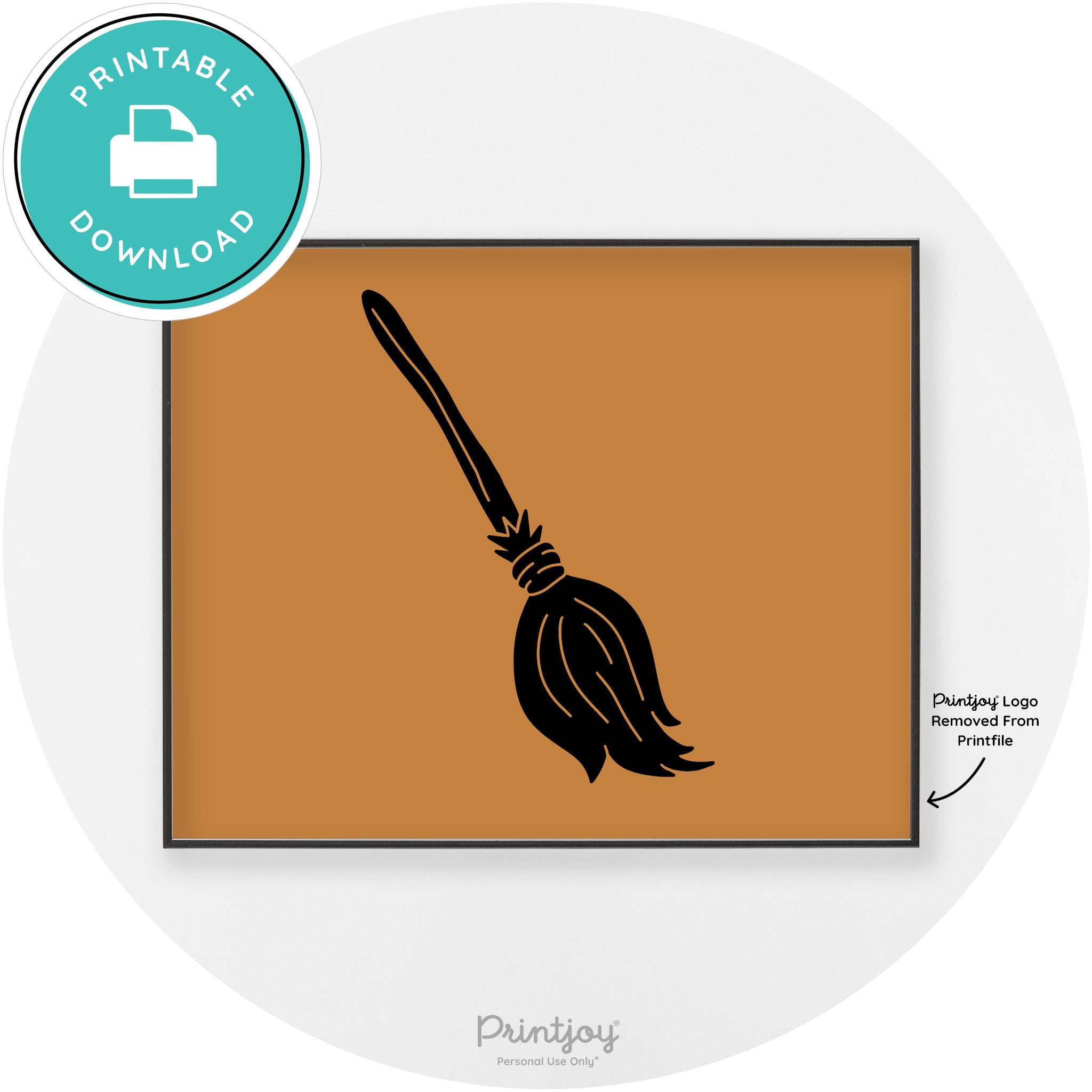 Witches Broom Halloween Cute Modern Chic Wall Art Free Printable - Printjoy