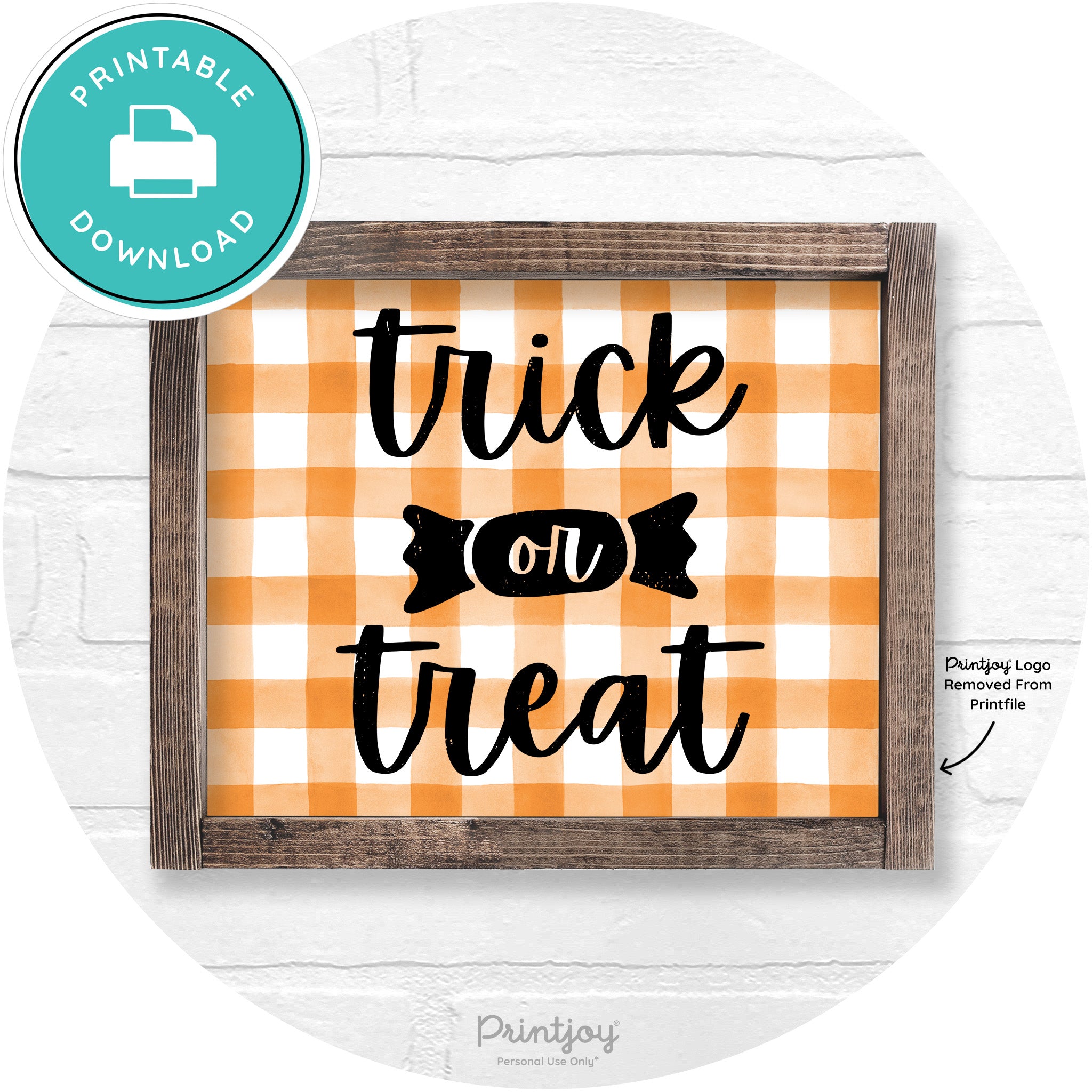 Trick Or Treat Halloween Rustic Farmhouse Wall Art Free Printable - Printjoy