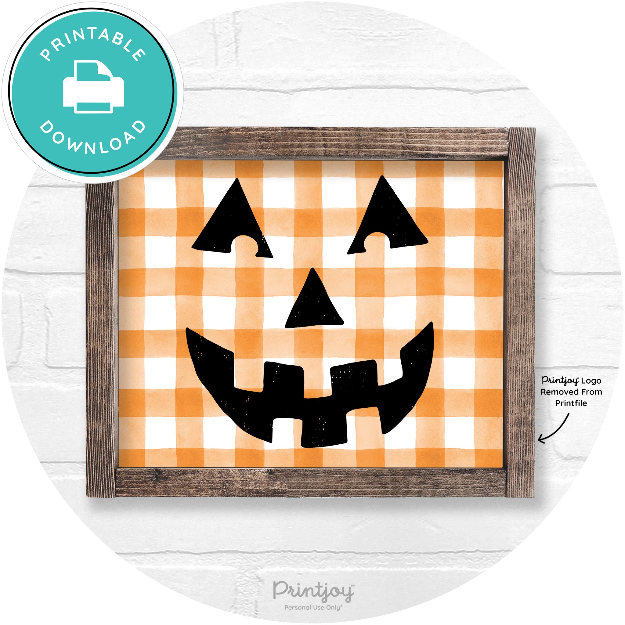Jack O Lantern Halloween Rustic Farmhouse Wall Art Free Printable - Printjoy