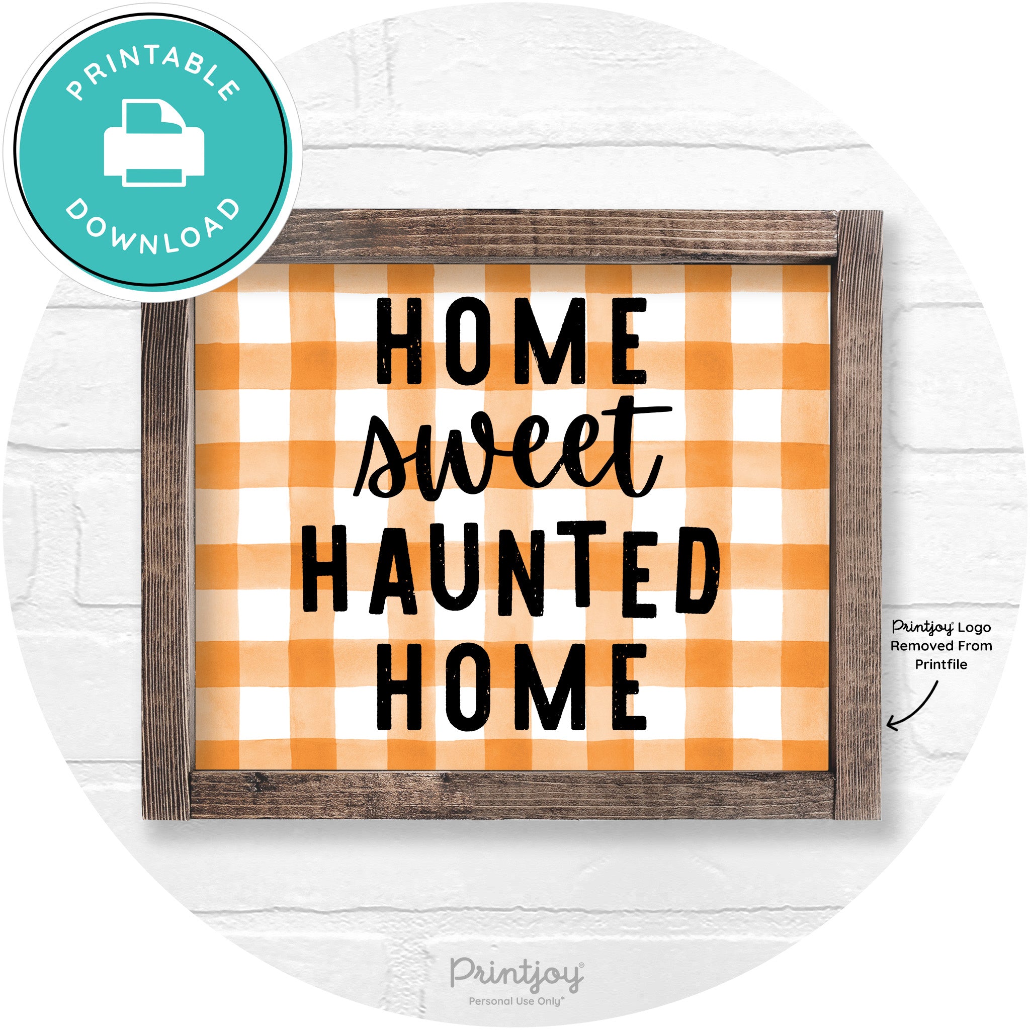 Home Sweet Haunted Home Rustic Halloween Wall Art Free Printable - Printjoy