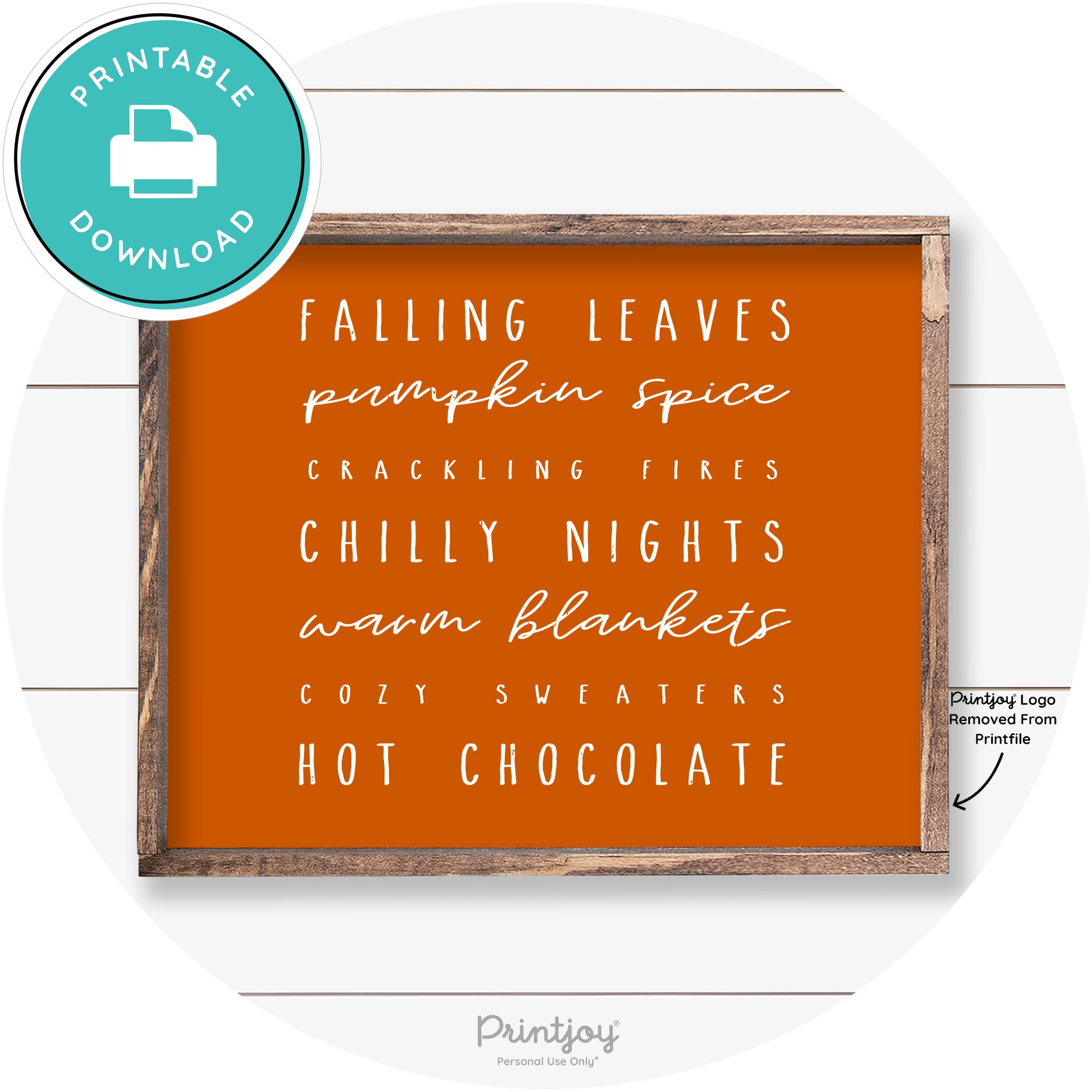 Fall Favorite Things Cute Farmhouse Autumn Wall Art Free Printable - Printjoy