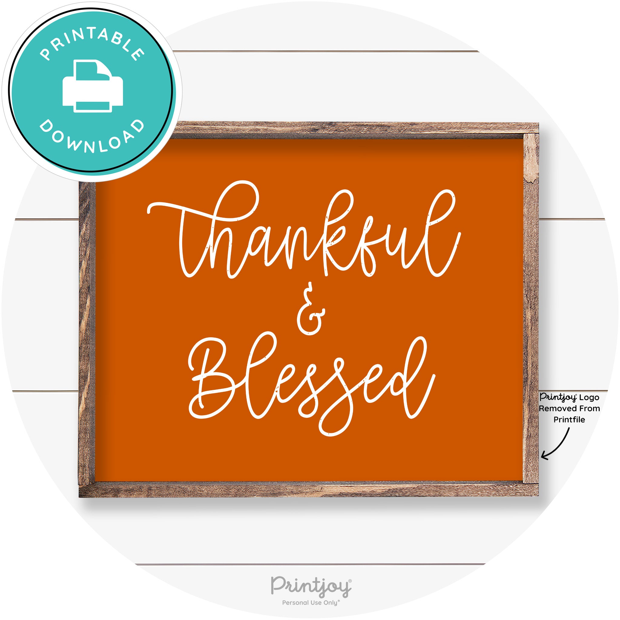 Thankful And Blessed Thanksgiving Farmhouse Wall Art Free Printable - Printjoy