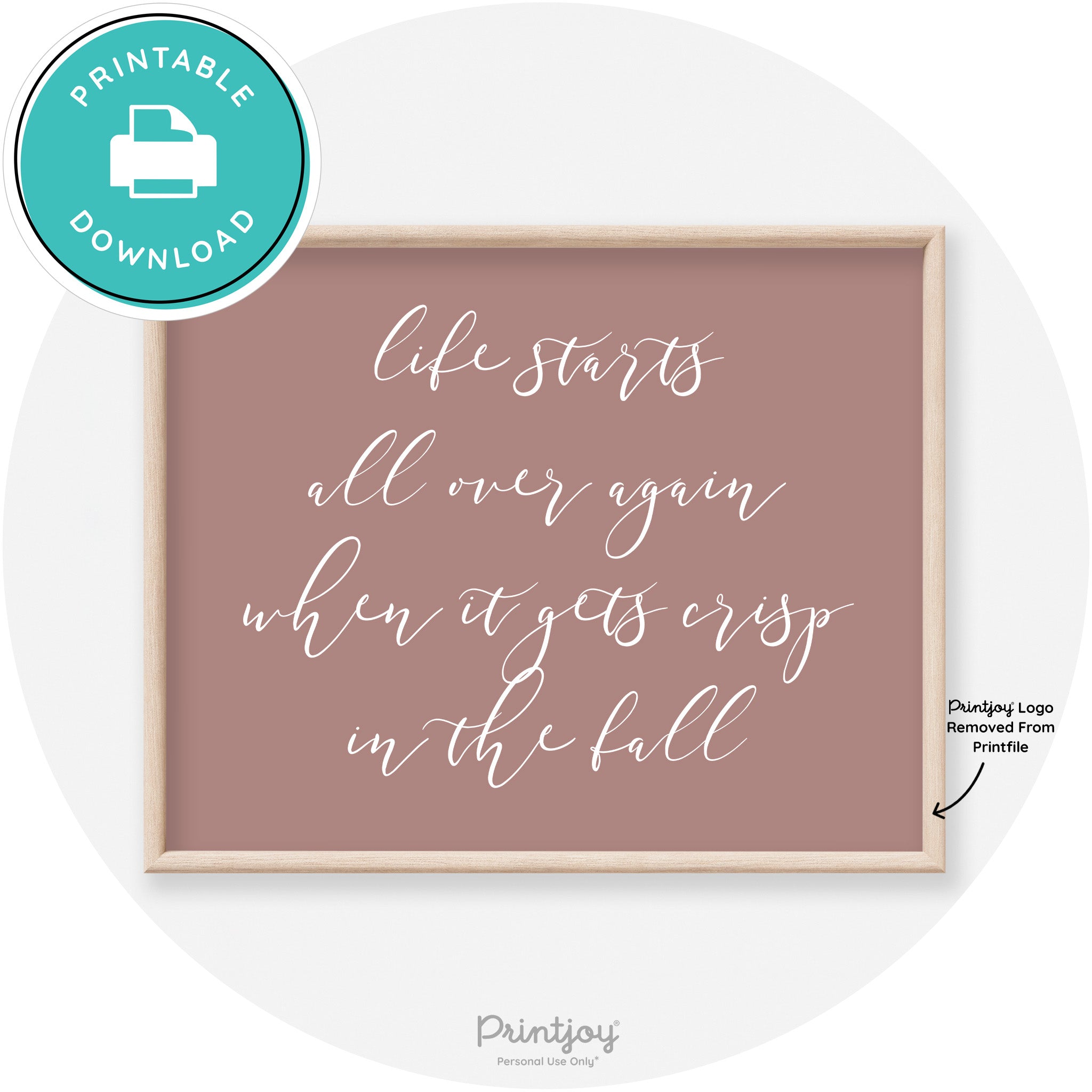 Fall Quote Modern Transitional Decor Wall Art Free Printable - Printjoy