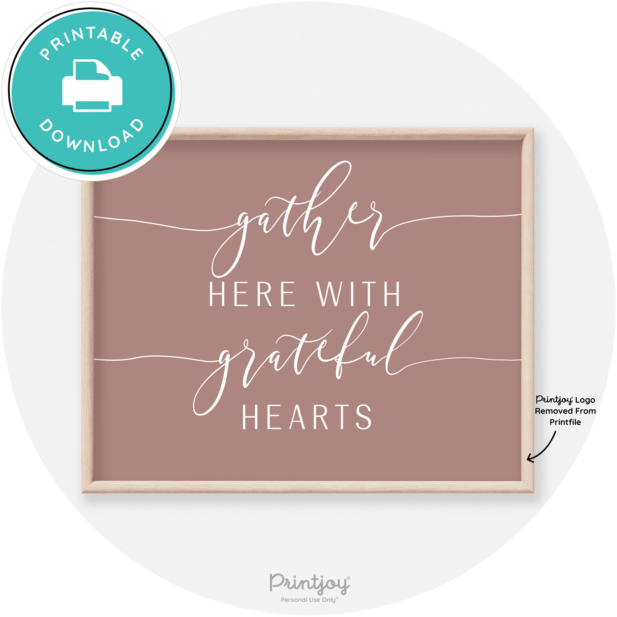 Gather Here Grateful Hearts Thanksgiving Transitional Art Free Printable - Printjoy