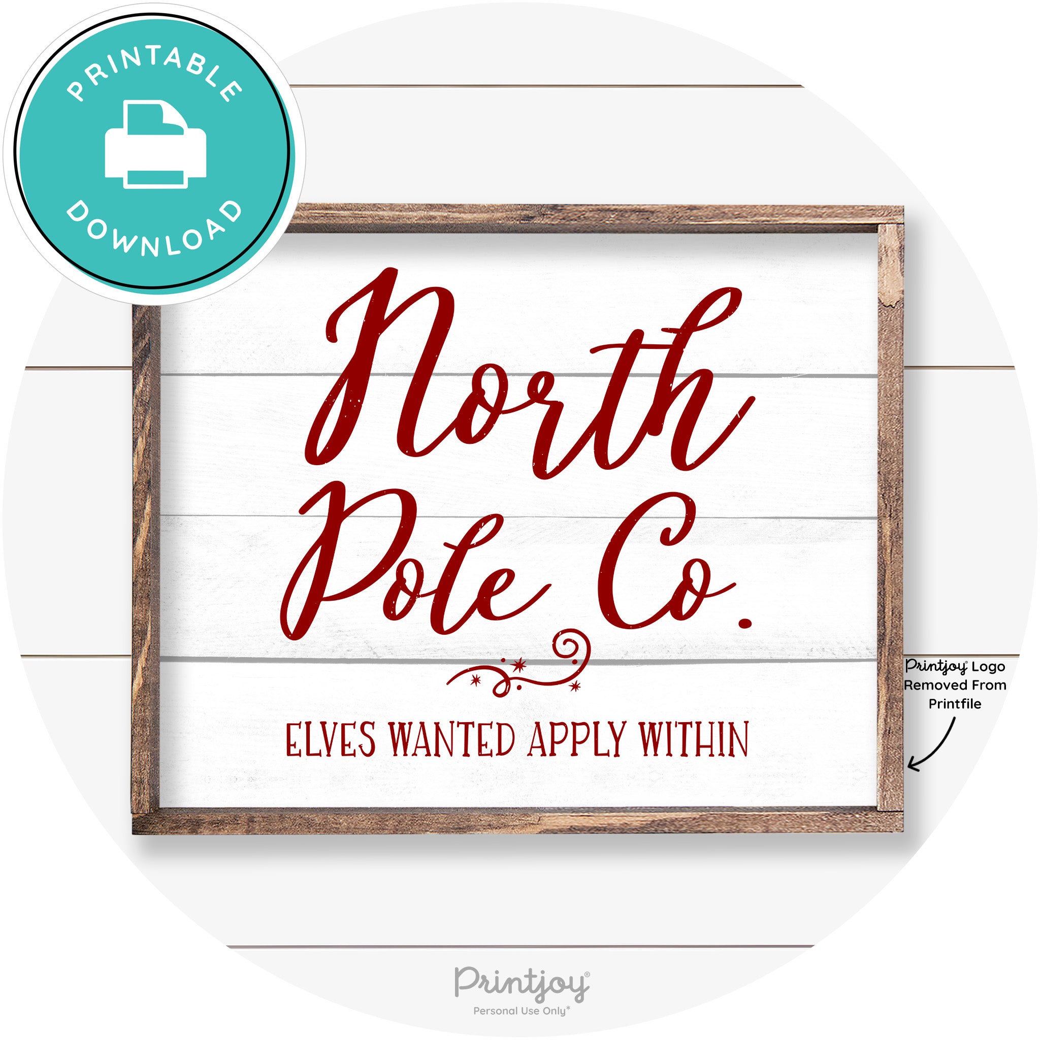 North Pole Co Elves Christmas Farmhouse Wall Art Free Printable - Printjoy