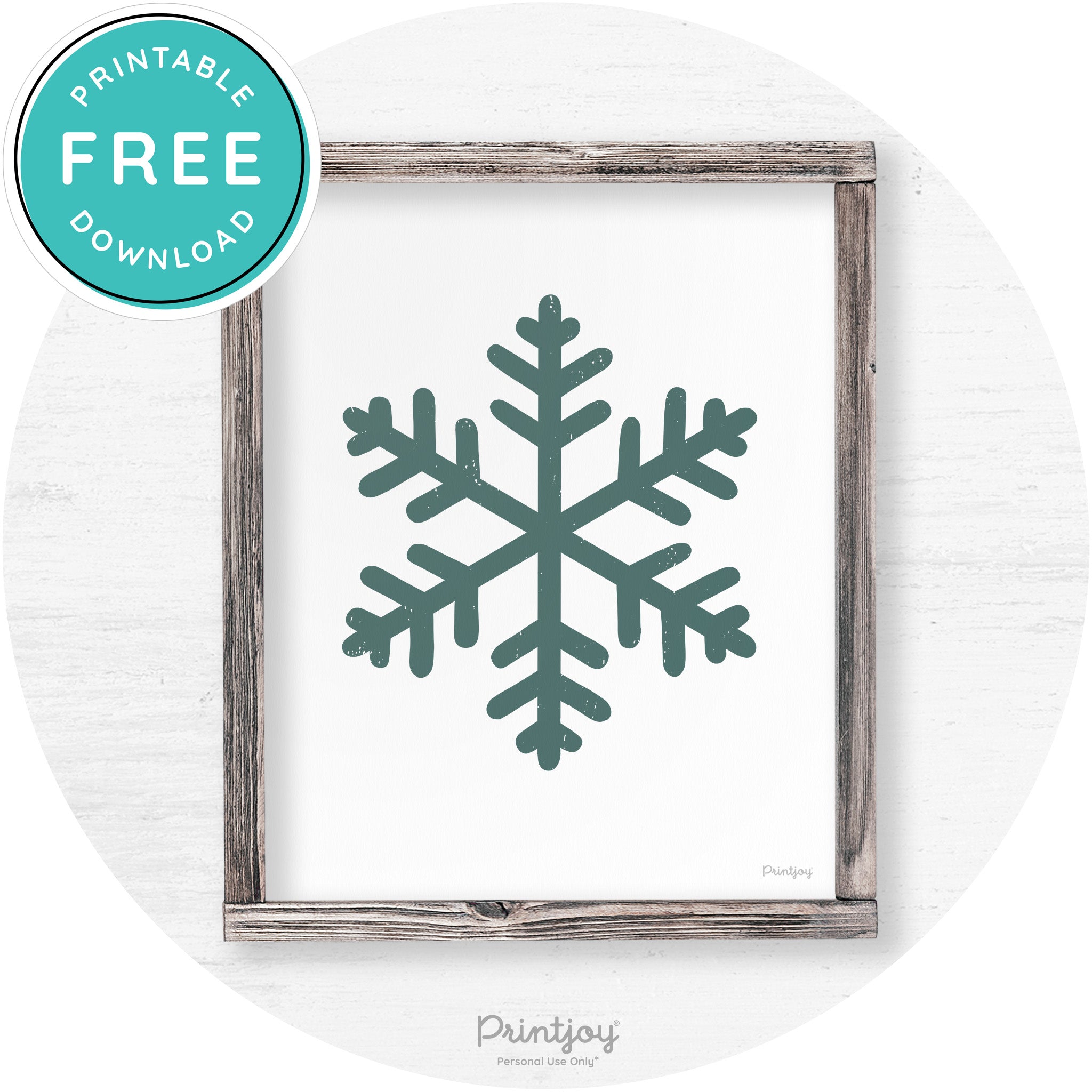 Snowflake Silhouette Winter Farmhouse Wall Art Decor Free Printable - Printjoy