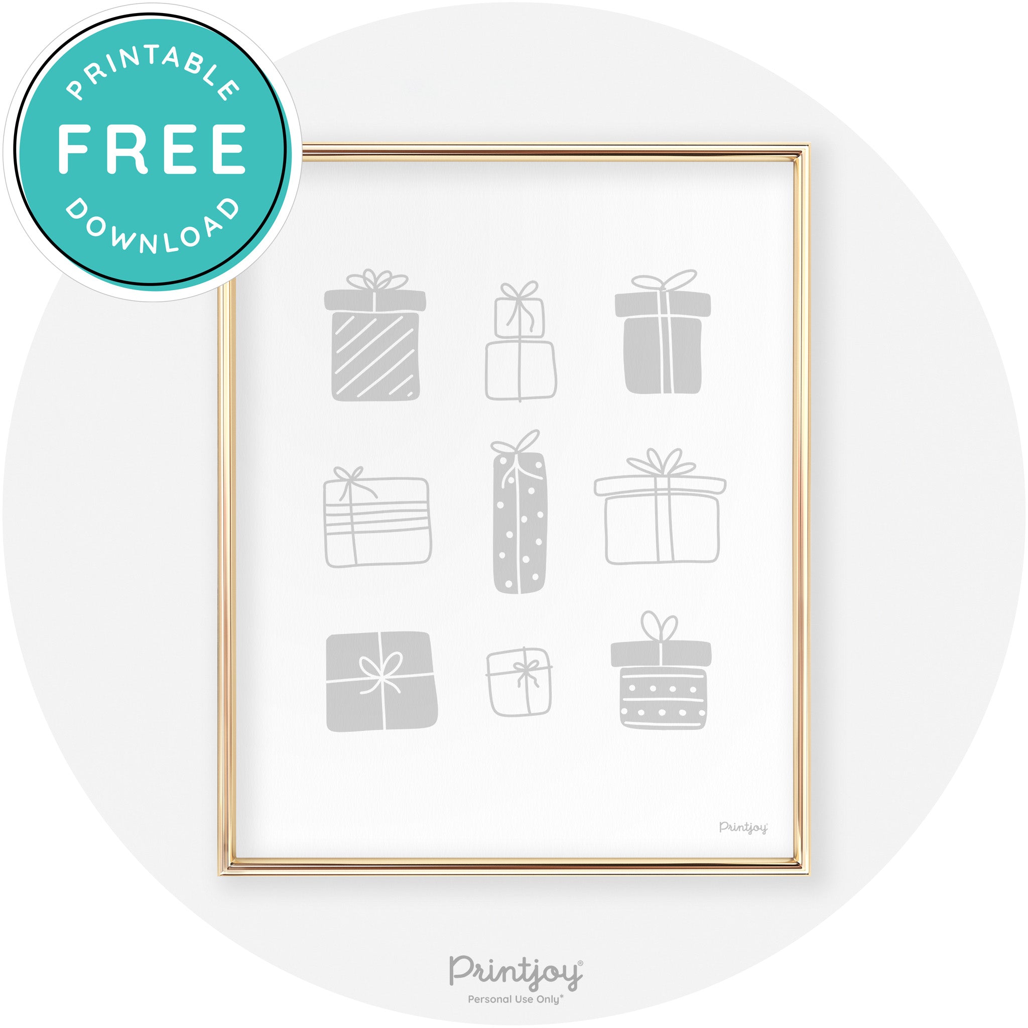 Presents Christmas Gifts Cute Modern Chic Wall Art Free Printable - Printjoy