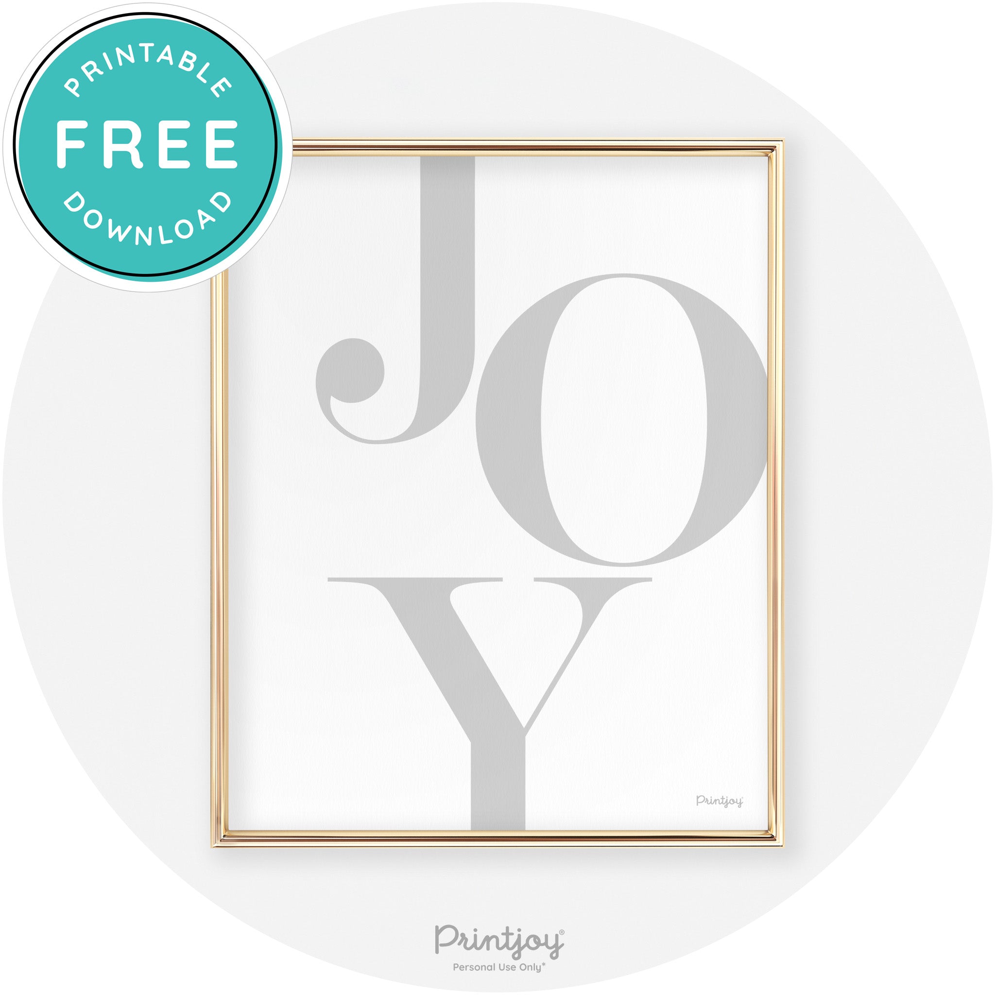 Joy Typography Cute Simple Modern Wall Art Decor Free Printable - Printjoy
