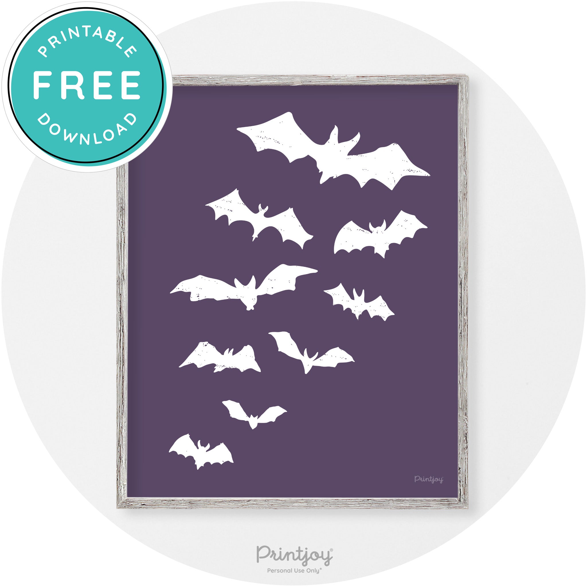 Halloween Bats Silhouette Modern Vintage Wall Art Free Printable - Printjoy