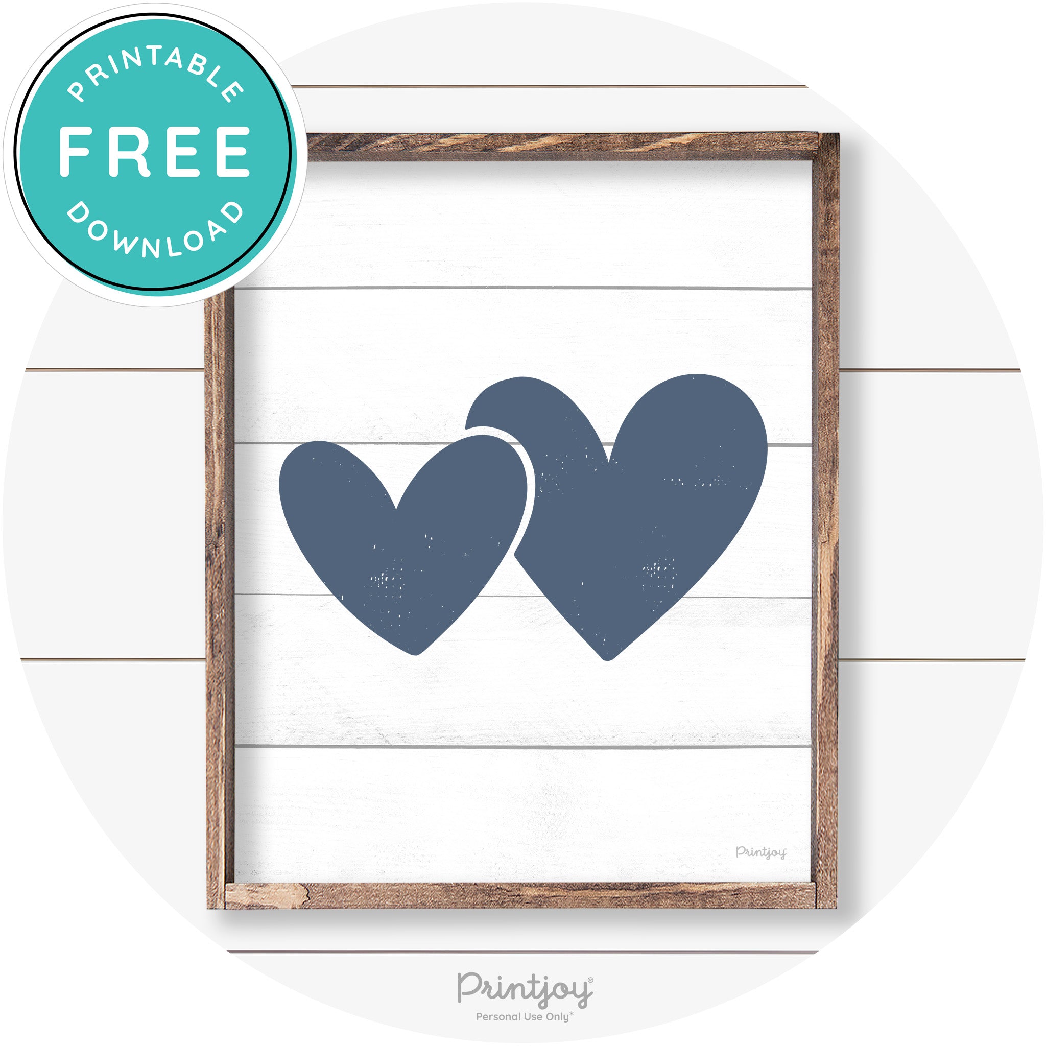 Heart Silhouettes Cute Couples Farmhouse Wall Art Free Printable