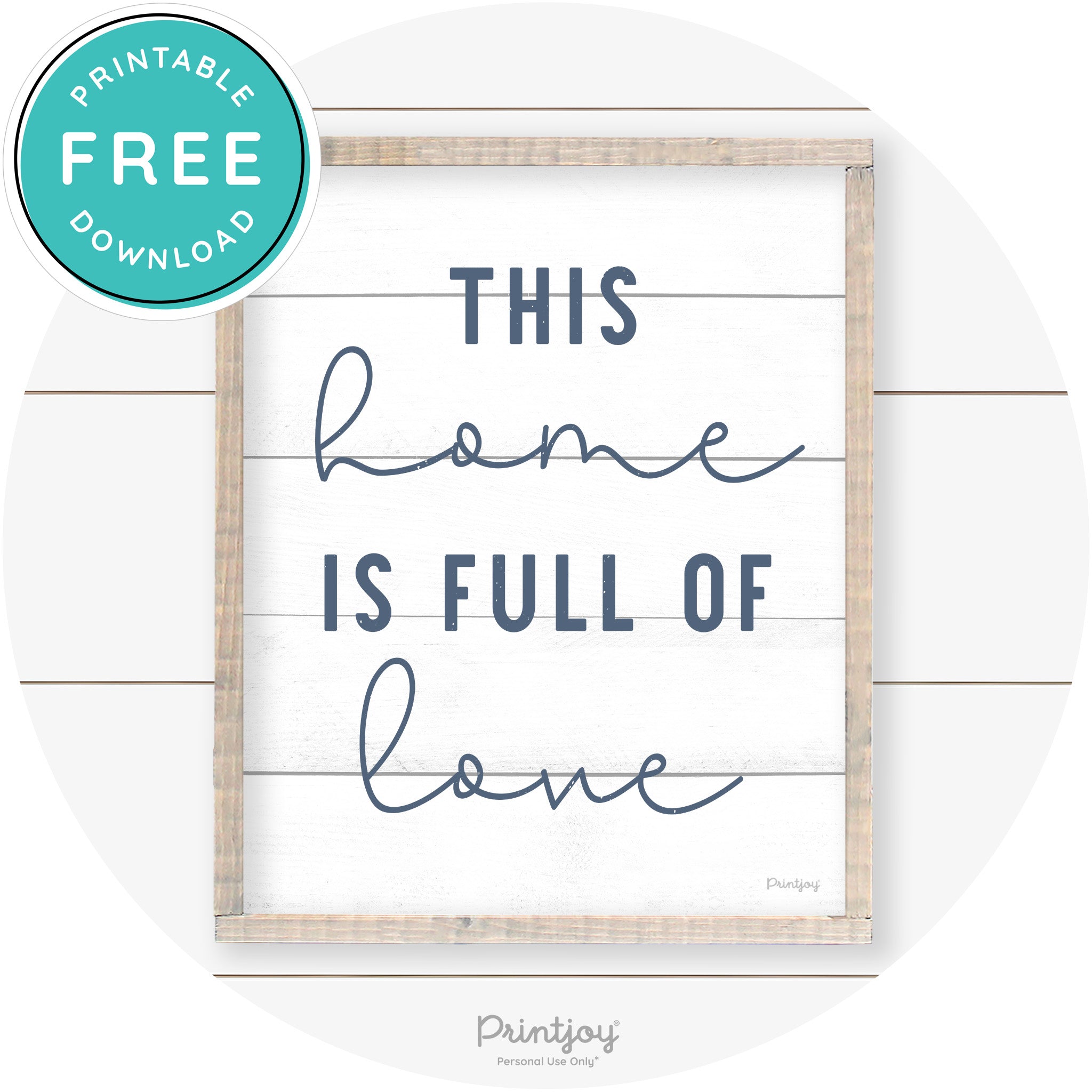 This Home Is Love Farmhouse Living Room Wall Art Free Printable - Printjoy