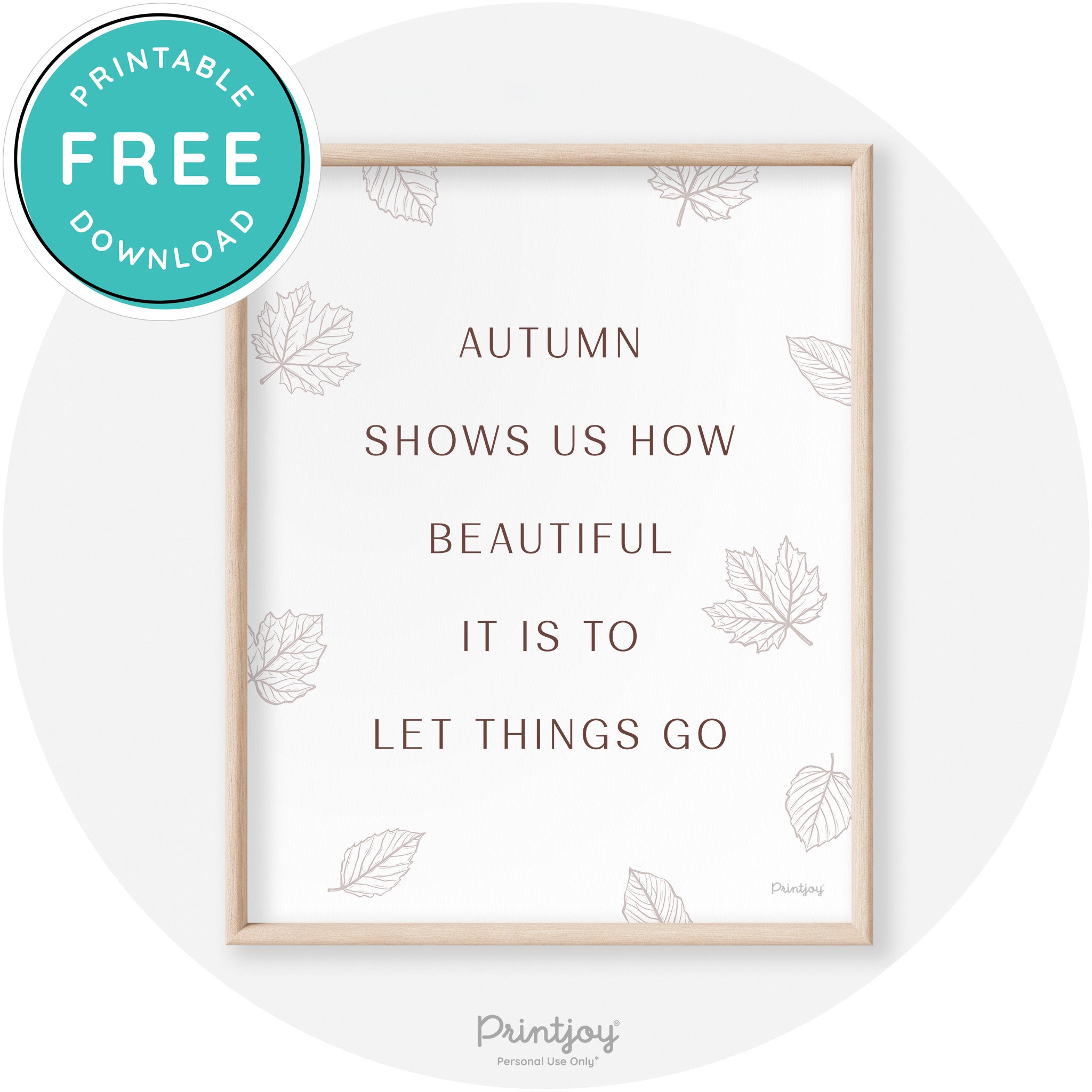 Fall Quote Autumn Let Things Go Transitional Wall Art Free Printable - Printjoy