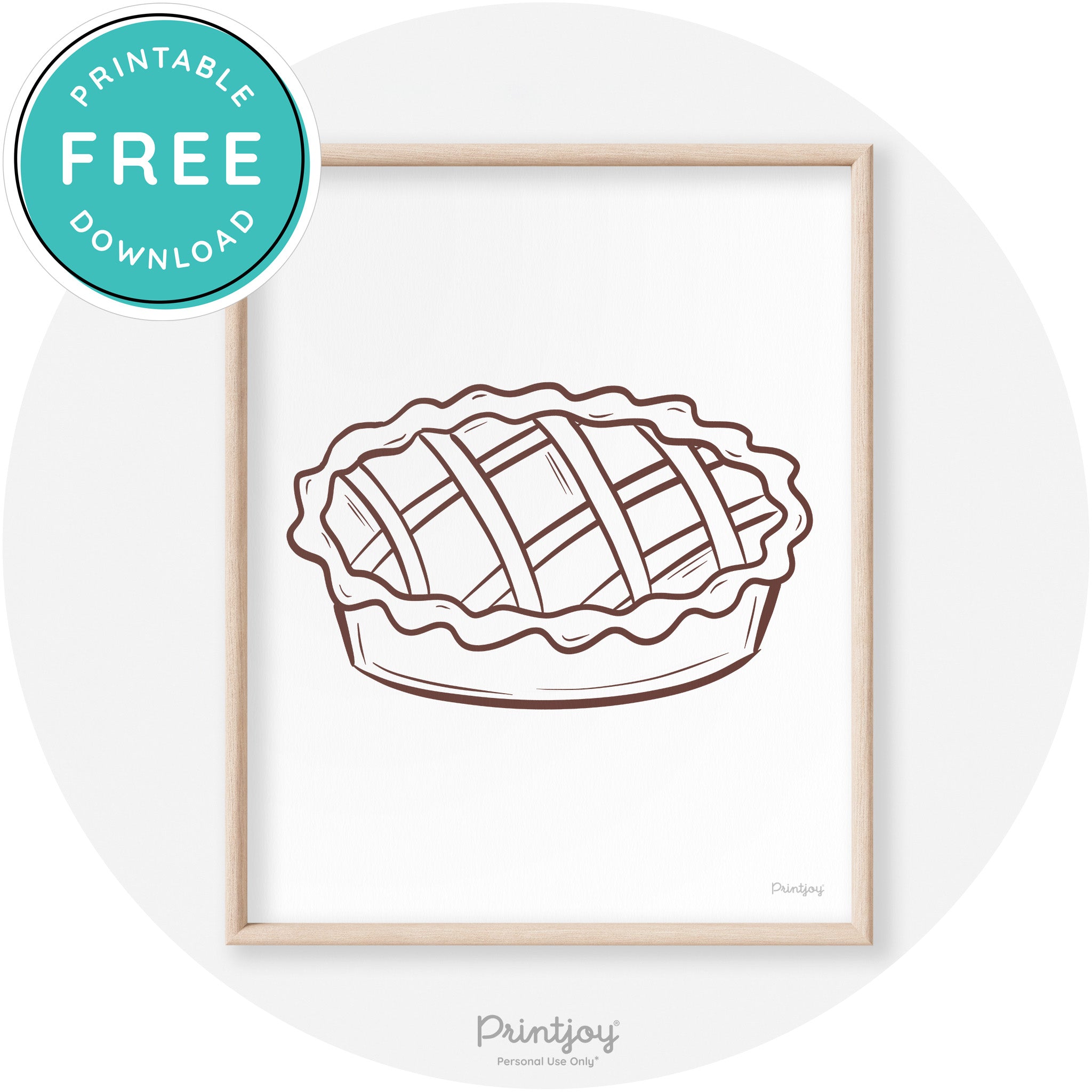 Pie Drawing Thanksgiving Modern Transitional Wall Art Free Printable - Printjoy