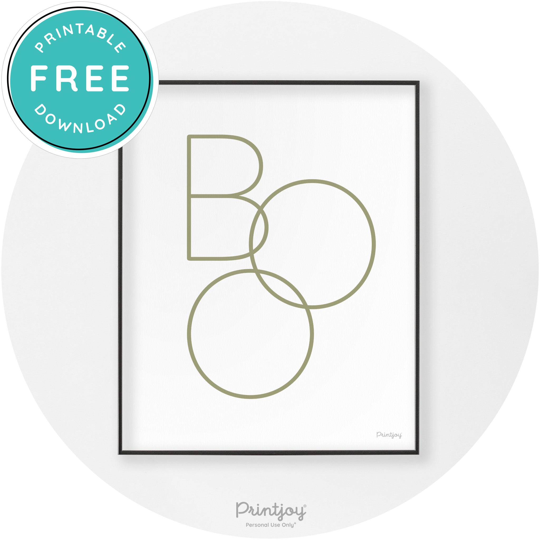 Halloween Cute Boo Modern Chic Wall Art Decor Printable - Printjoy