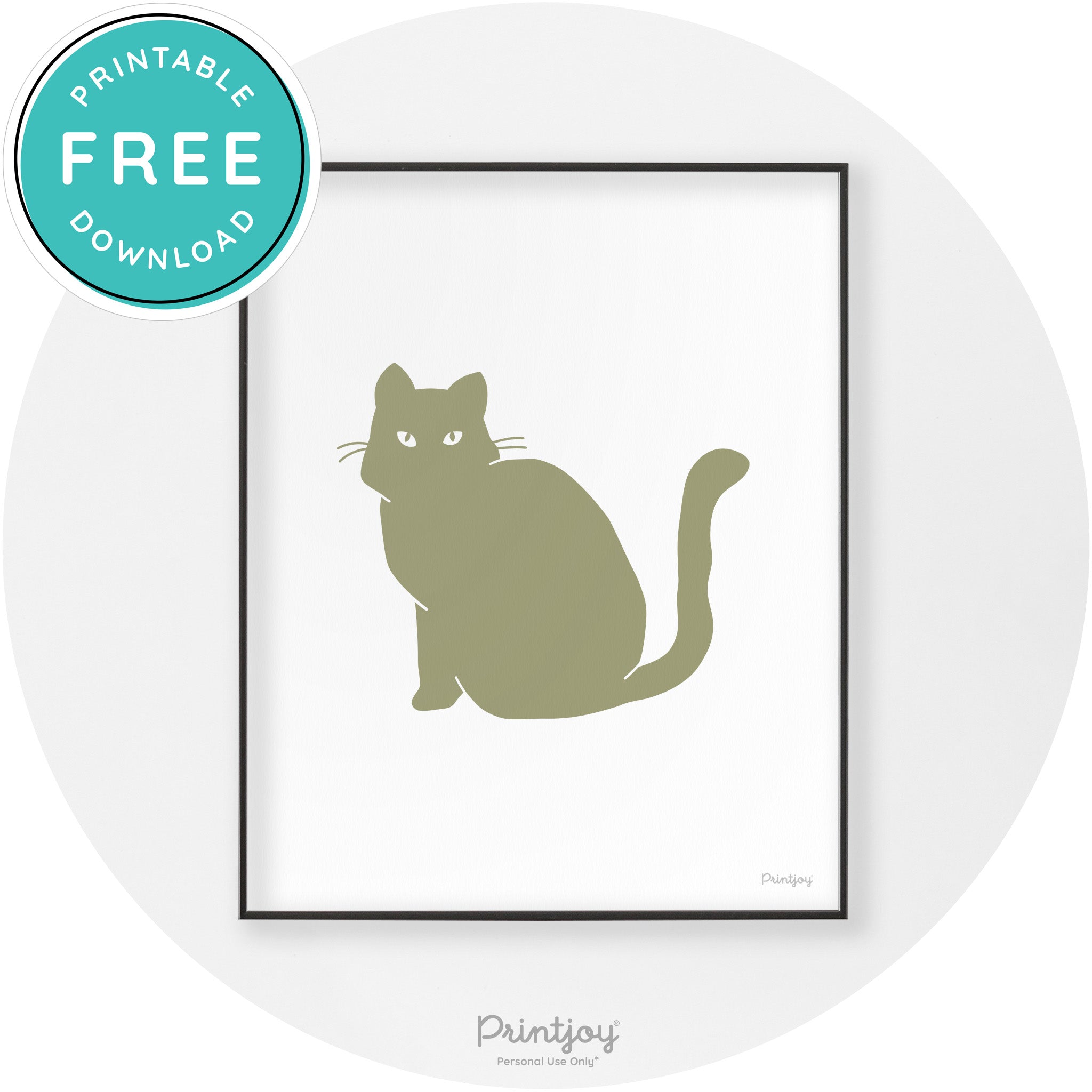 Halloween Spooky Cat Modern Chic Wall Art Decor Printable - Printjoy