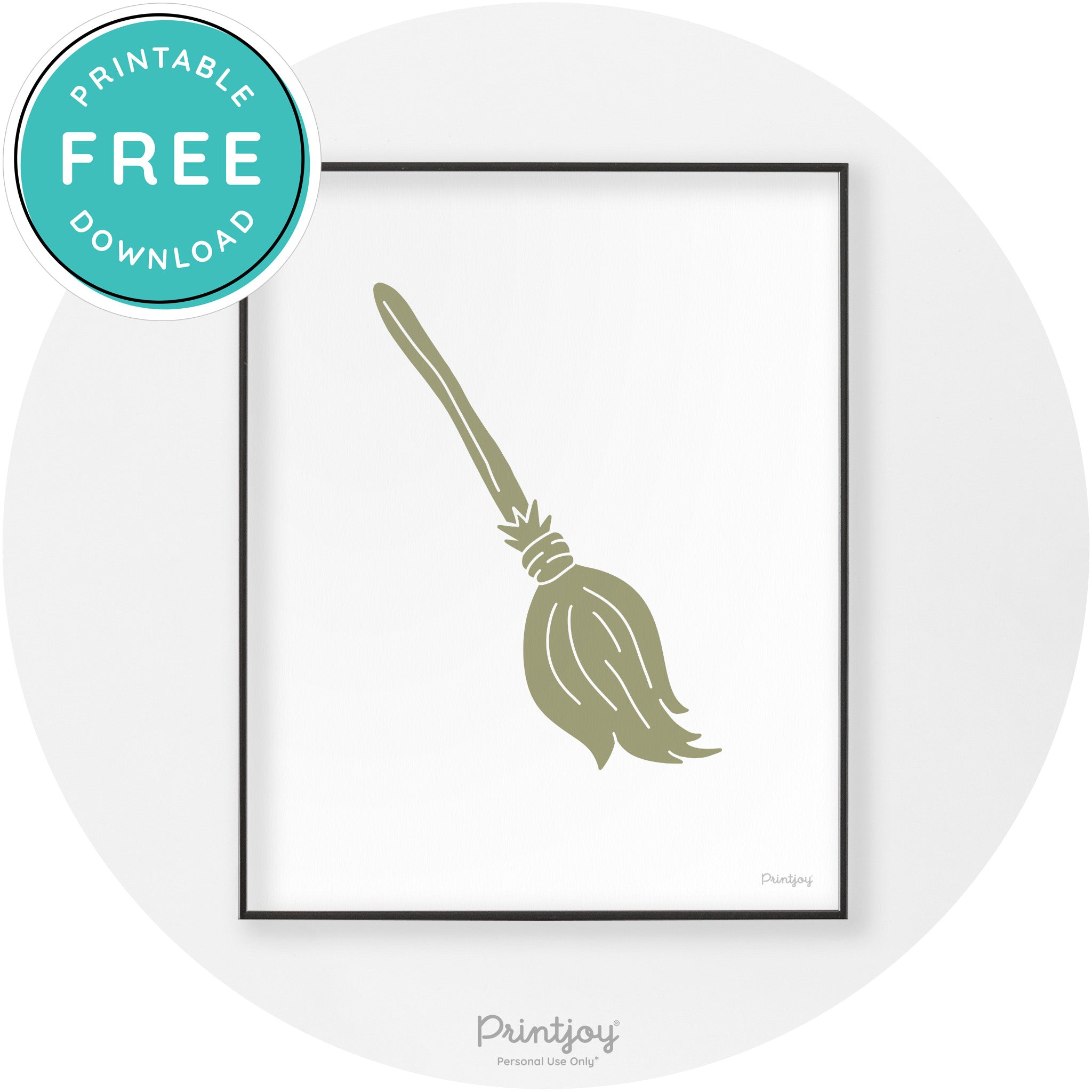 Witches Broom Halloween Cute Modern Chic Wall Art Free Printable - Printjoy