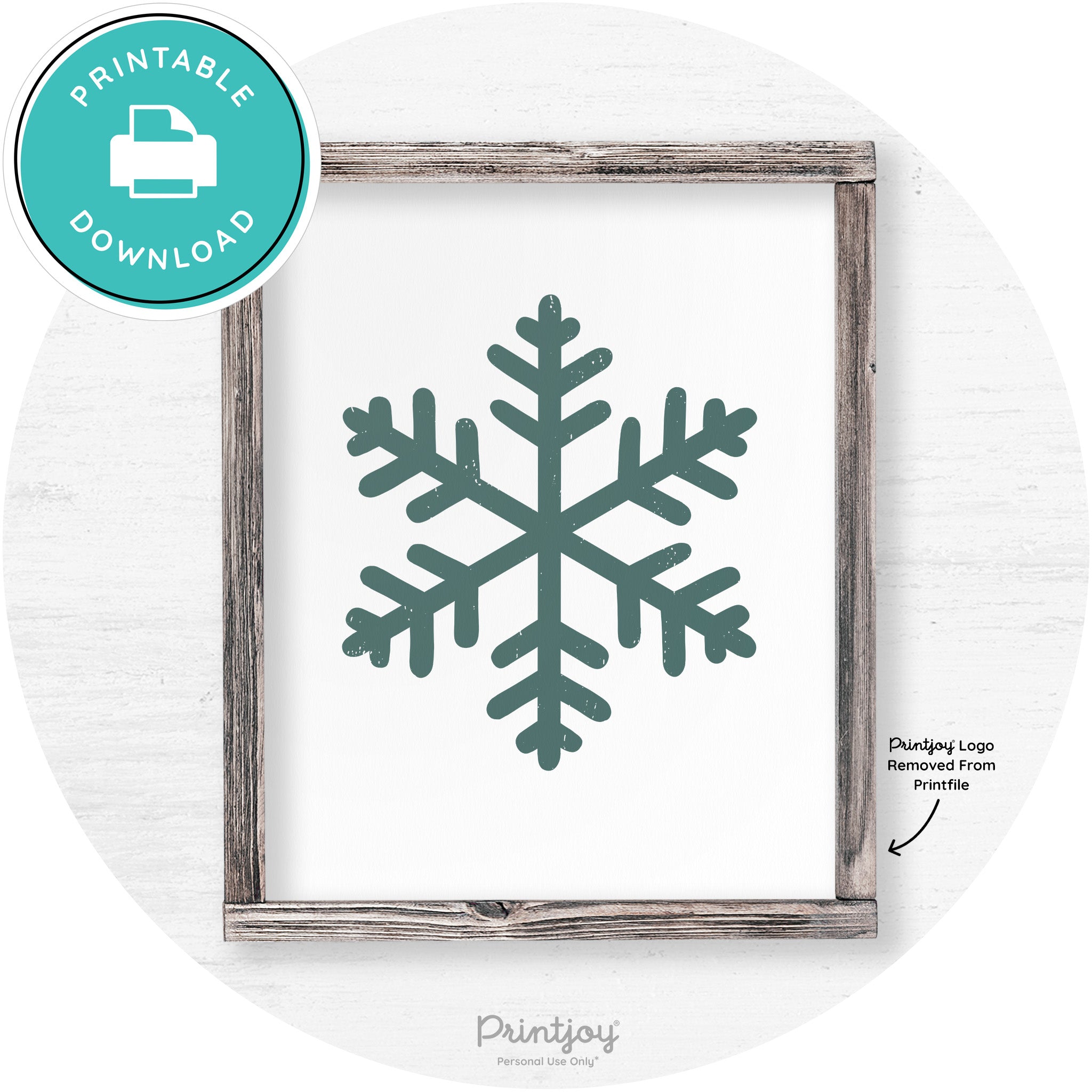 Snowflake Silhouette Winter Farmhouse Wall Art Decor Free Printable - Printjoy