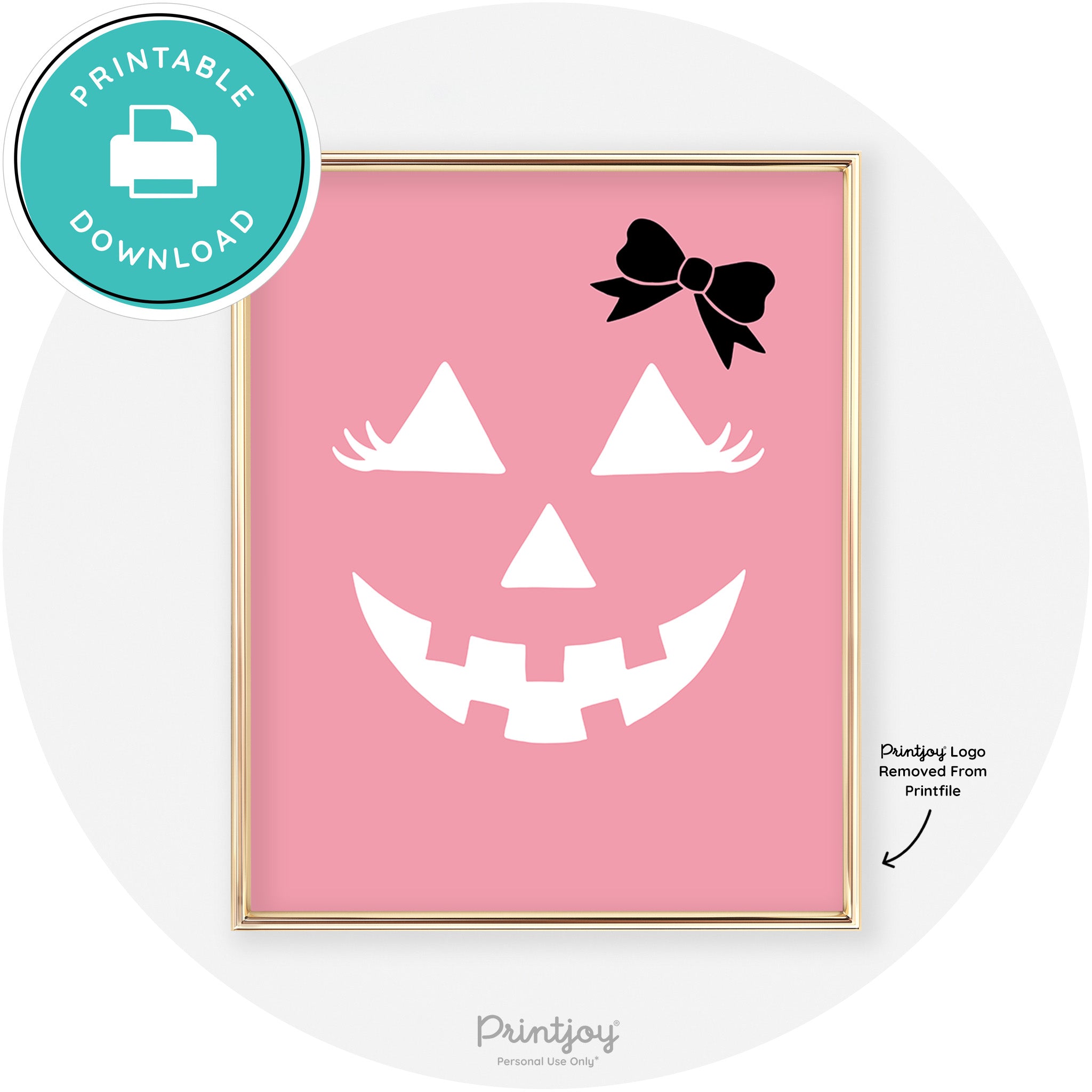 Girl Jack O Lantern Fun Cute Chic Halloween Wall Art Free Printable - Printjoy