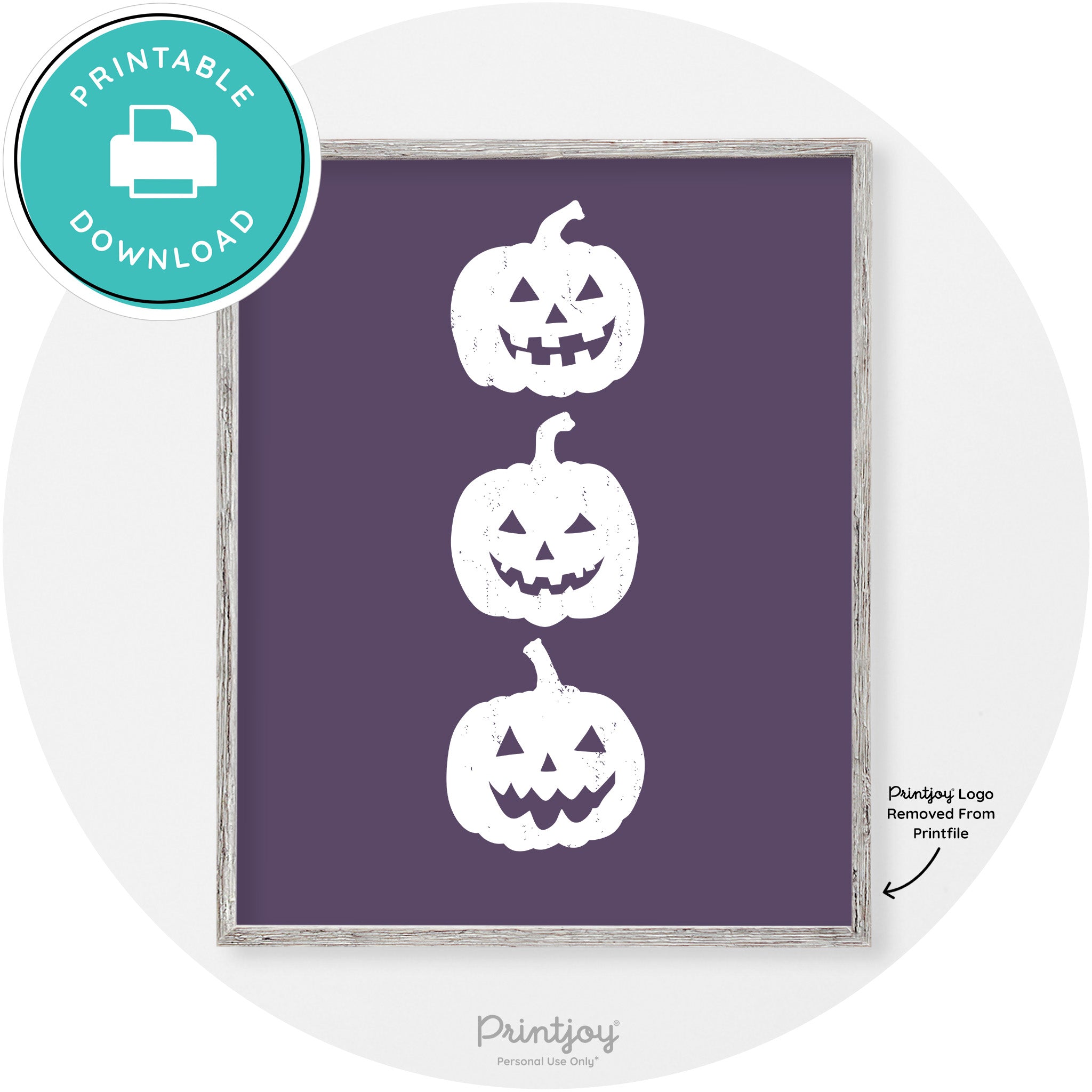Halloween Jack O Lantern Pumpkins Vintage Wall Art Free Printable - Printjoy