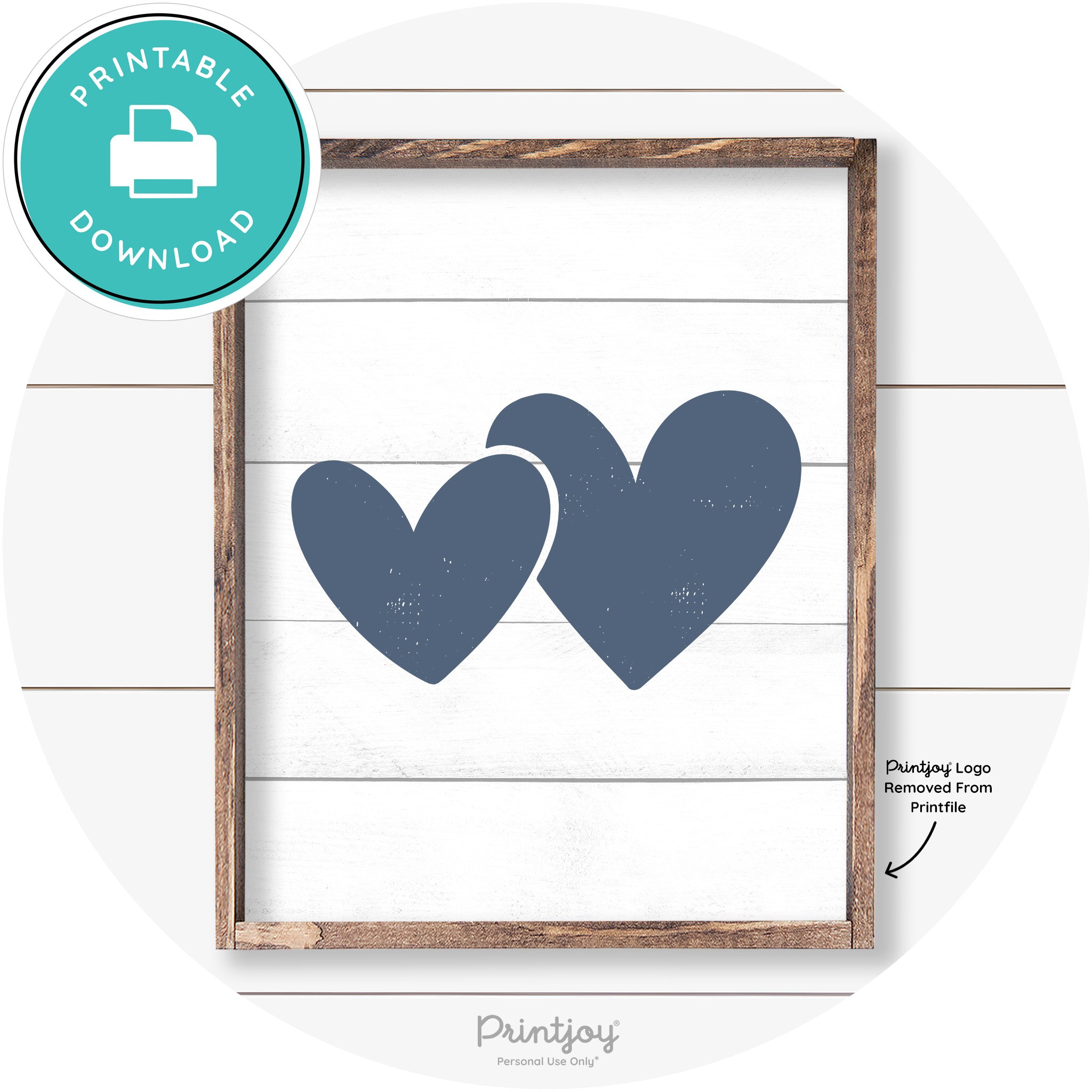 Heart Silhouettes Cute Couples Farmhouse Wall Art Free Printable