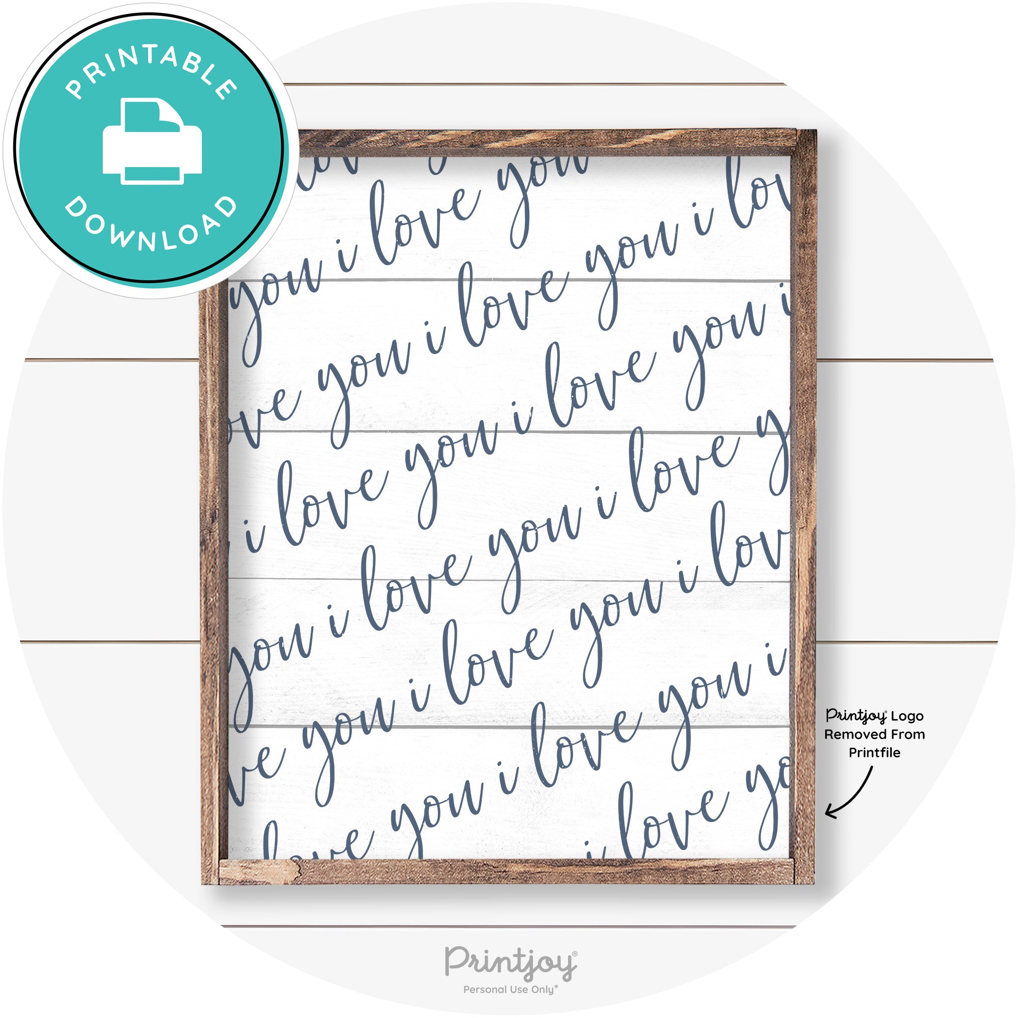 I Love You Pattern Cute Couples Farmhouse Wall Art Free Printable - Printjoy