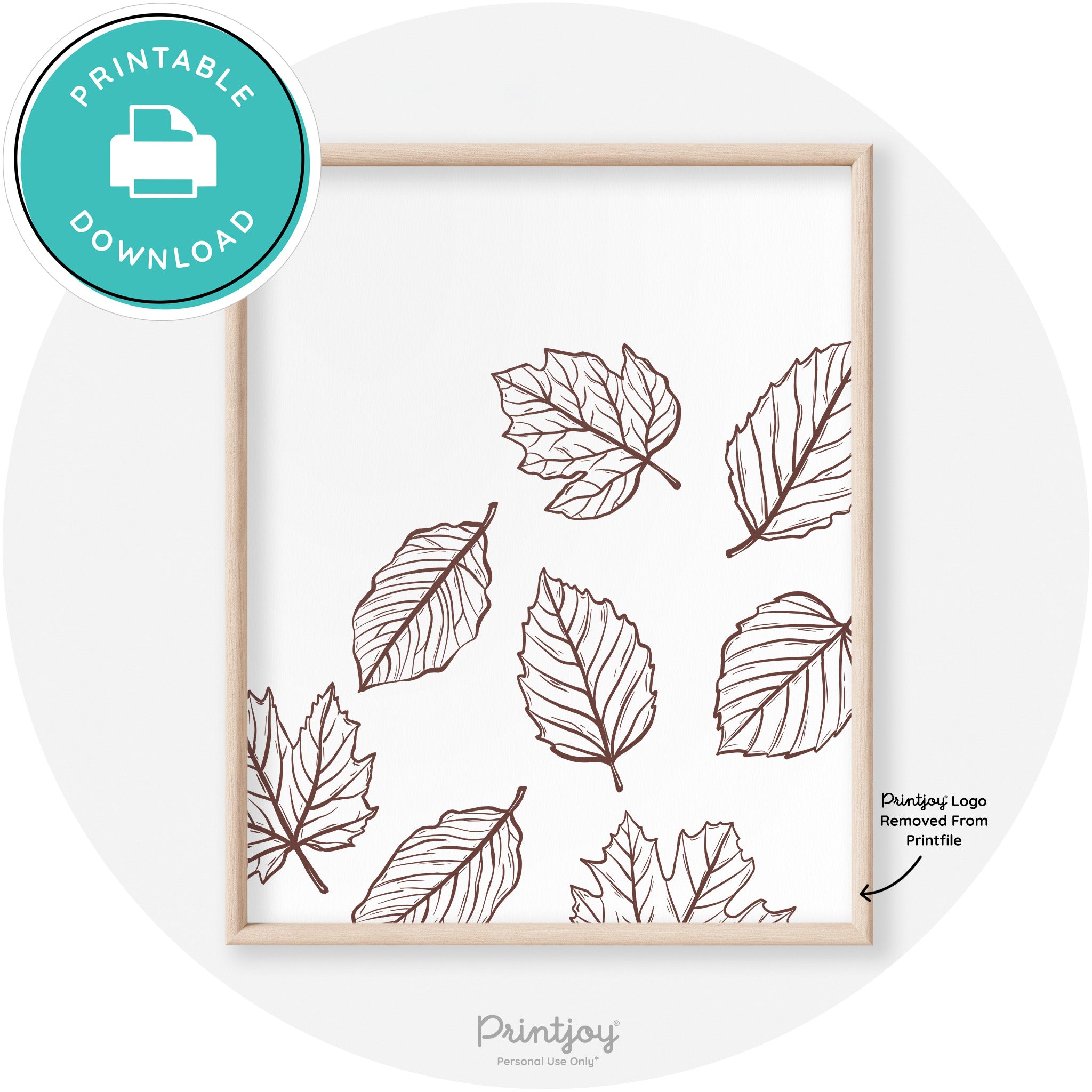 Falling Leaves Drawing Fall Modern Transitional Wall Art Free Printable - Printjoy