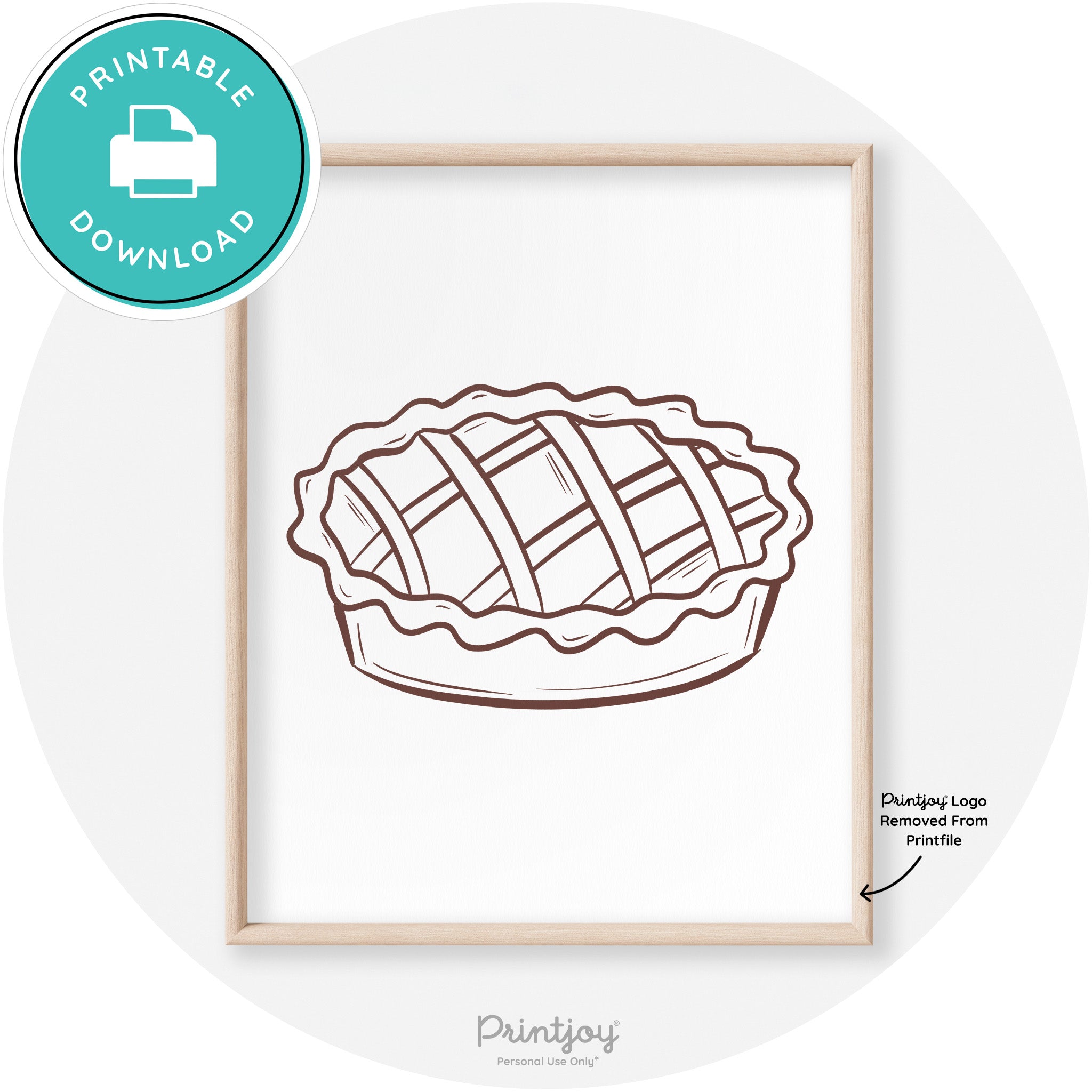 Pie Drawing Thanksgiving Modern Transitional Wall Art Free Printable - Printjoy