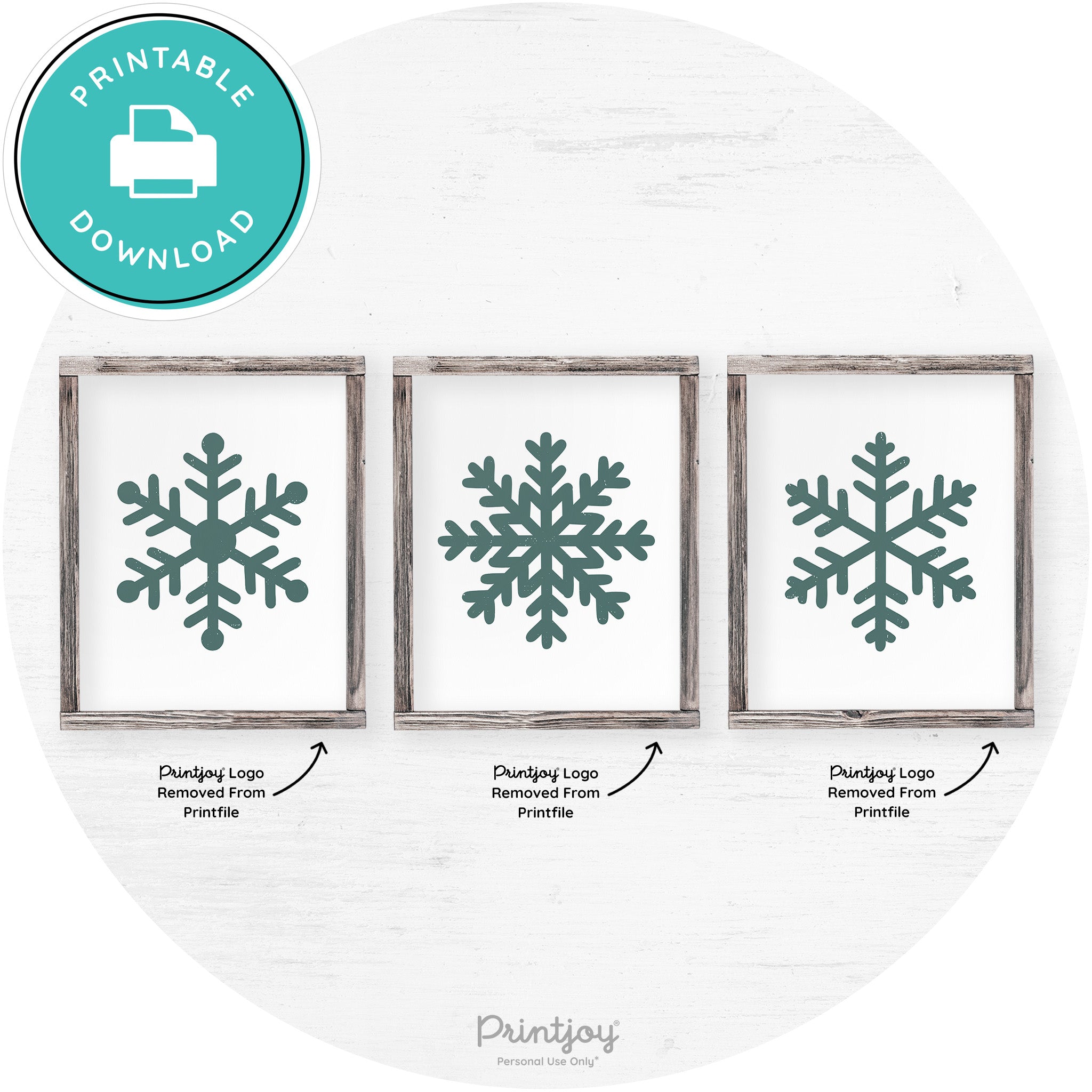 Snowflake Silhouettes Set Of 3 Winter Farmhouse Wall Art Free Printable