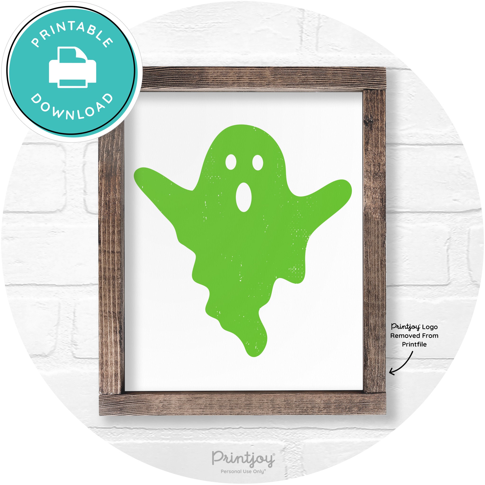 Halloween Cute Ghost Rustic Farmhouse Wall Art Free Printable - Printjoy
