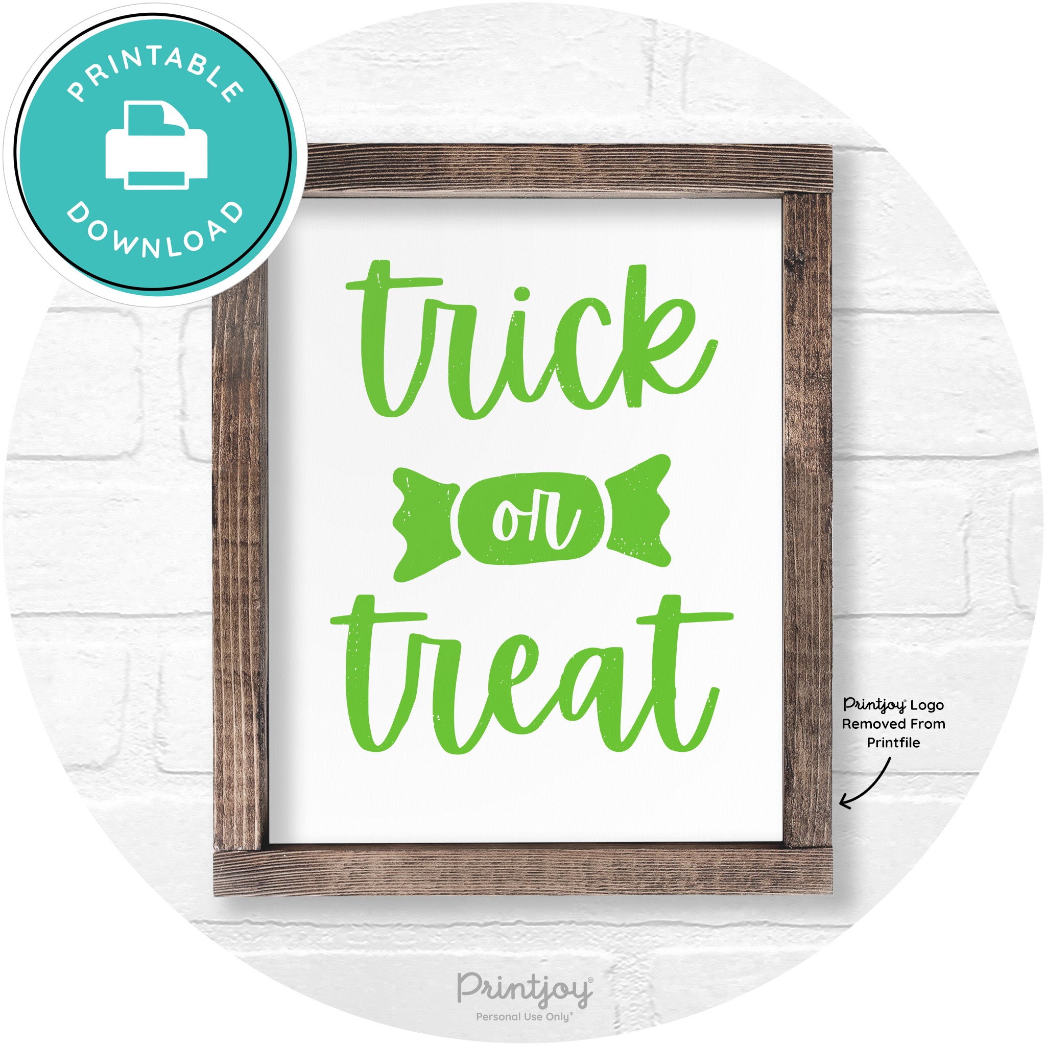 Trick Or Treat Halloween Rustic Farmhouse Wall Art Free Printable - Printjoy