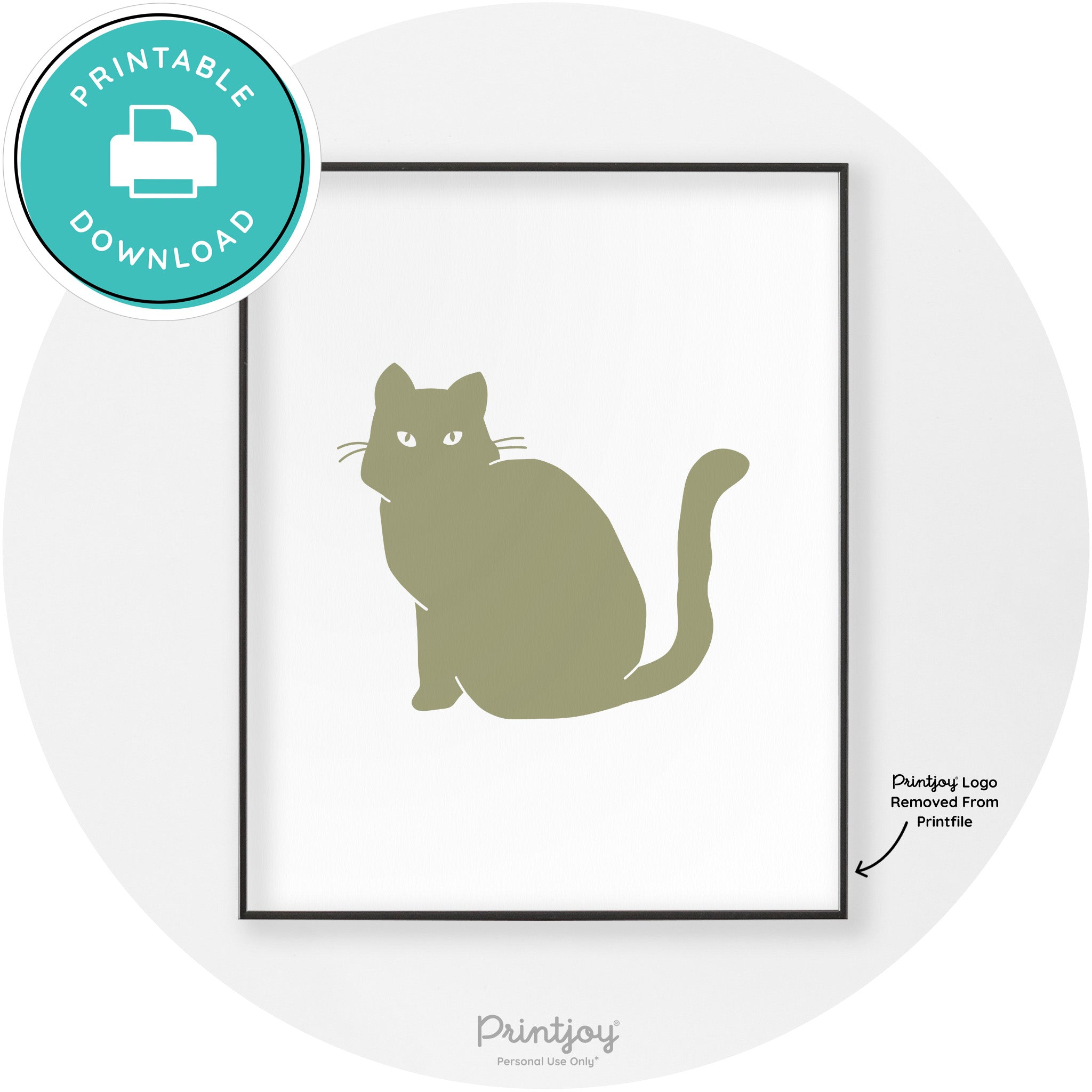 Halloween Spooky Cat Modern Chic Wall Art Decor Printable - Printjoy