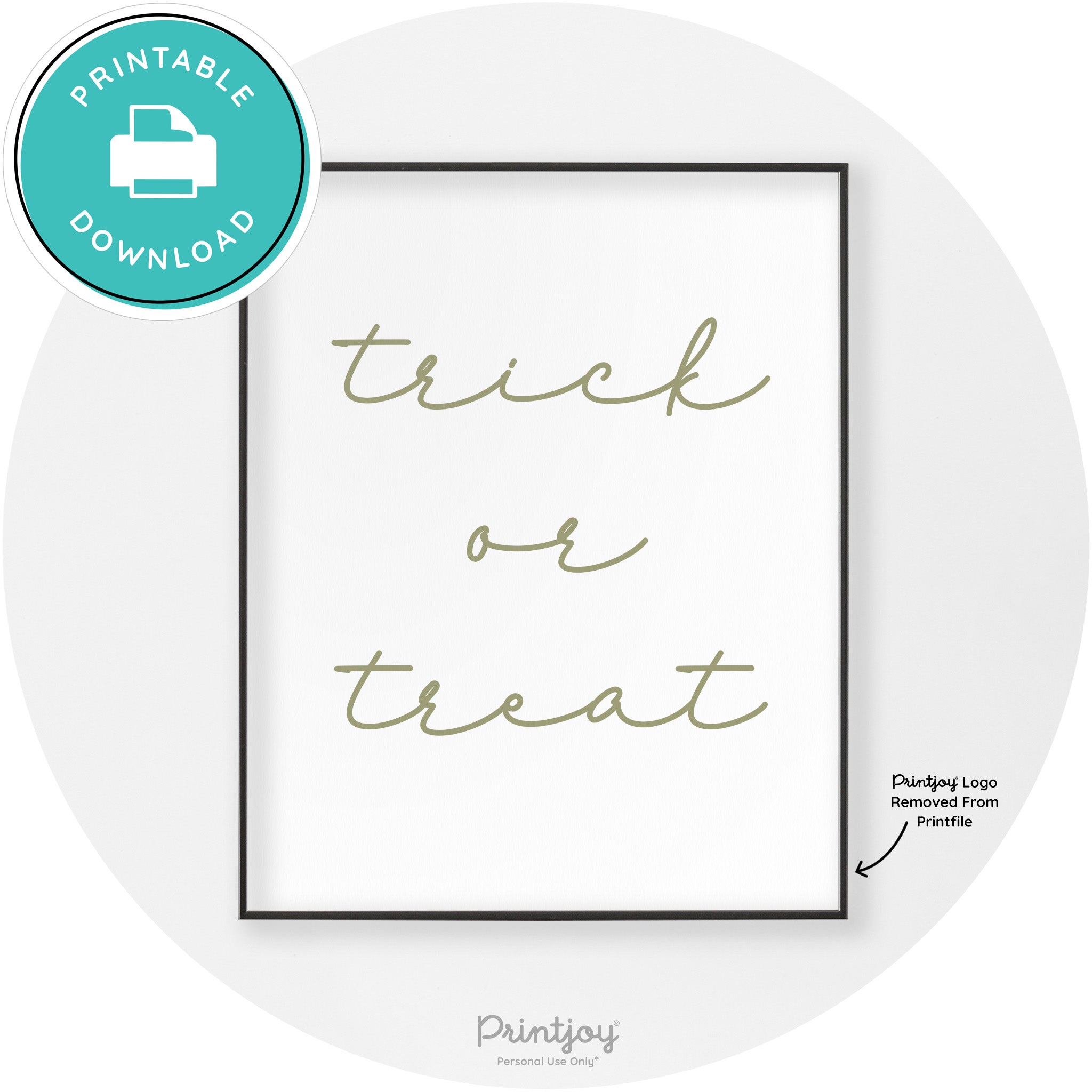Halloween Cute Trick Or Treat Modern Chic Wall Art Printable - Printjoy