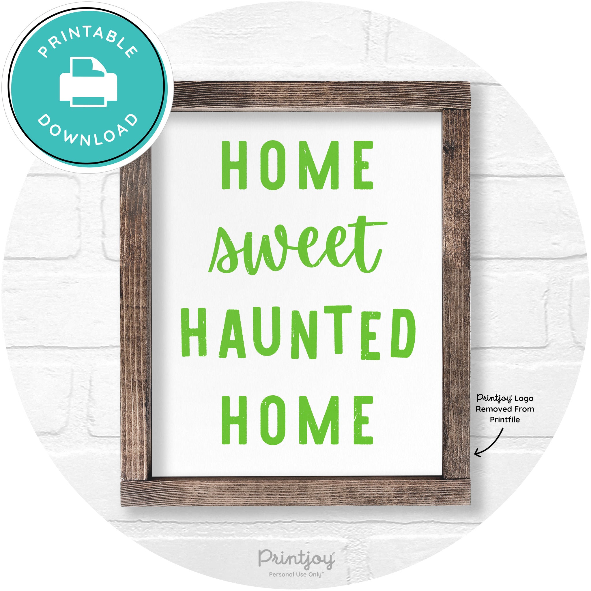 Home Sweet Haunted Home Rustic Halloween Wall Art Free Printable - Printjoy