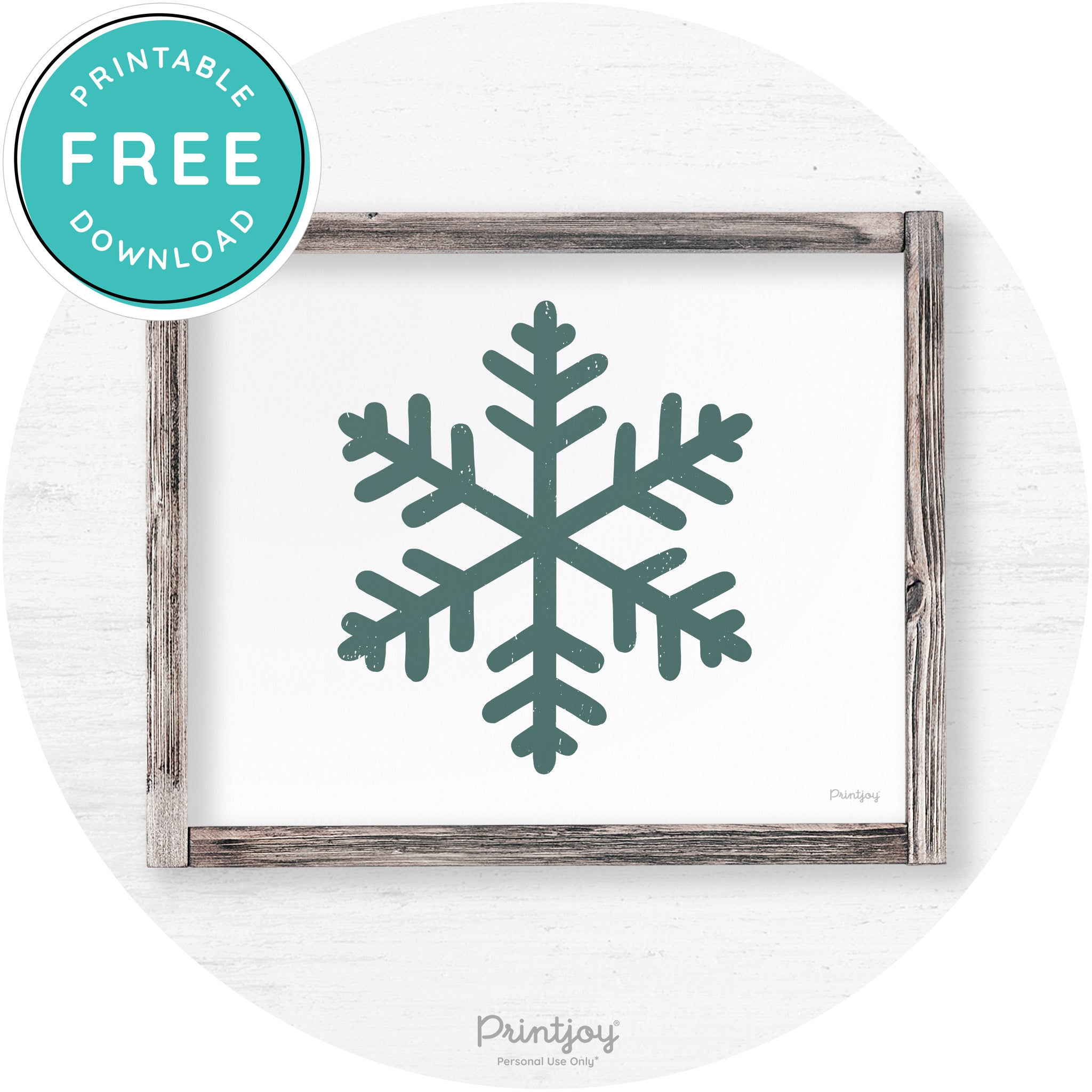 Snowflake Silhouette Winter Farmhouse Wall Art Decor Free Printable - Printjoy
