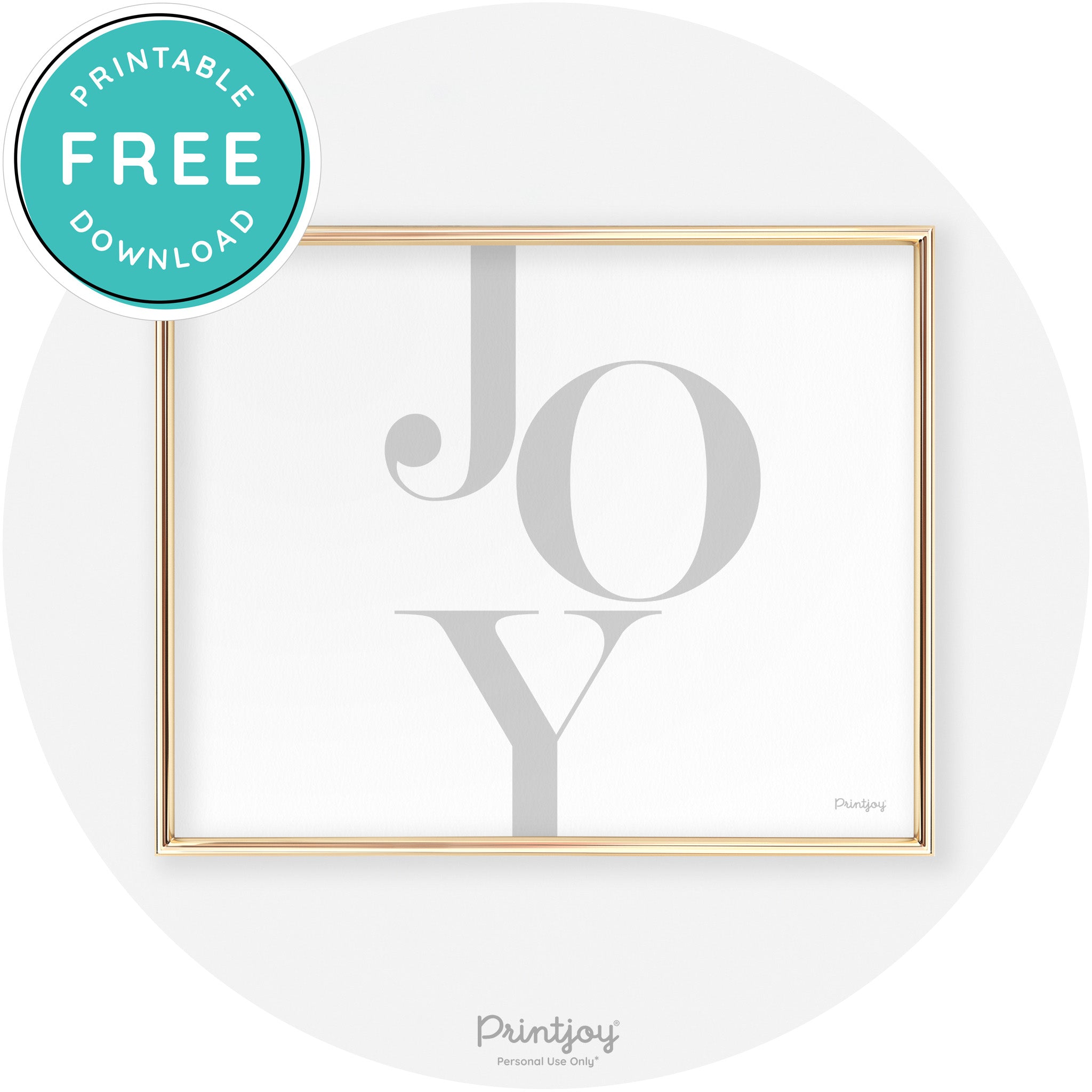 Joy Typography Cute Simple Modern Wall Art Decor Free Printable - Printjoy