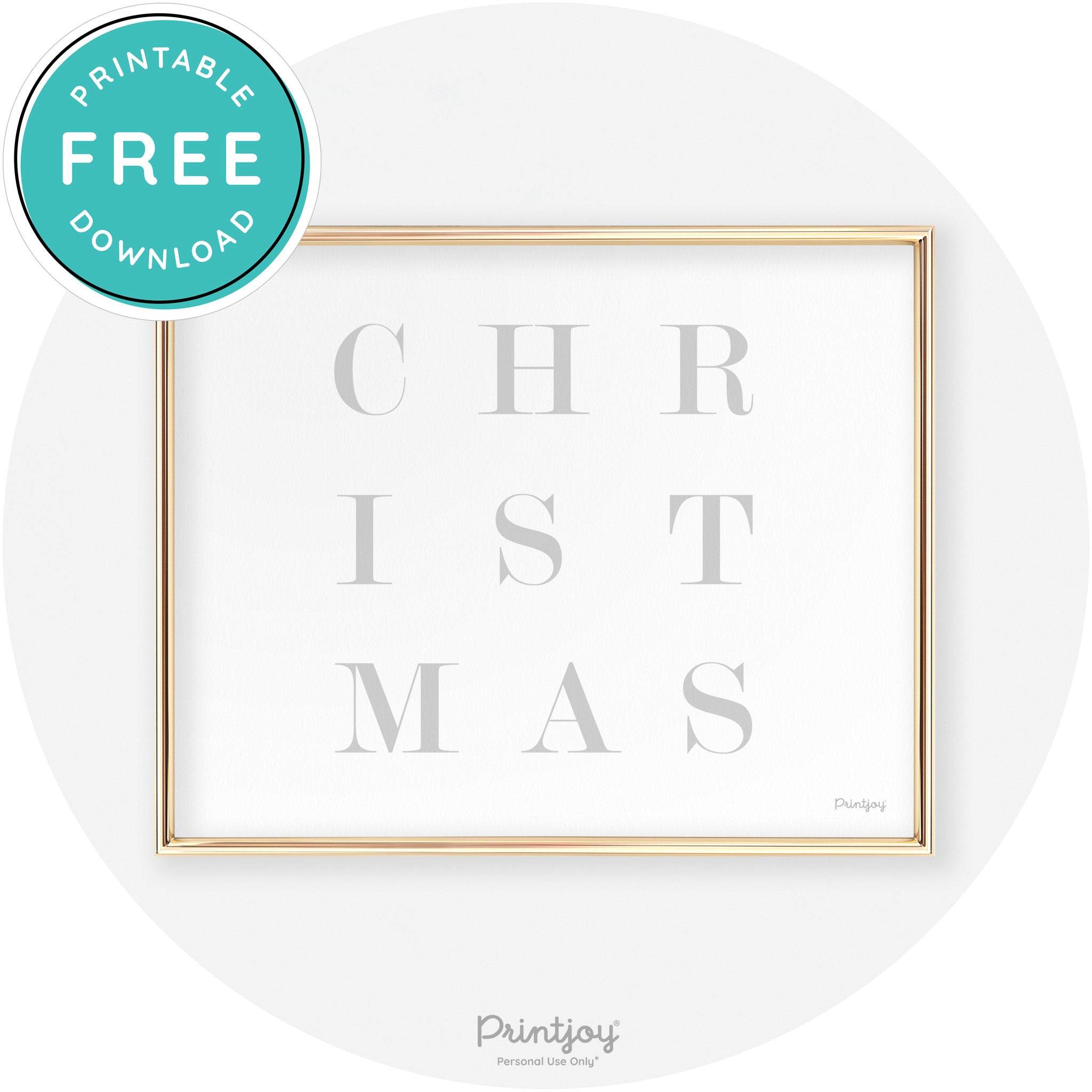 Christmas Typography Cute Modern Chic Decor Wall Art Free Printable - Printjoy