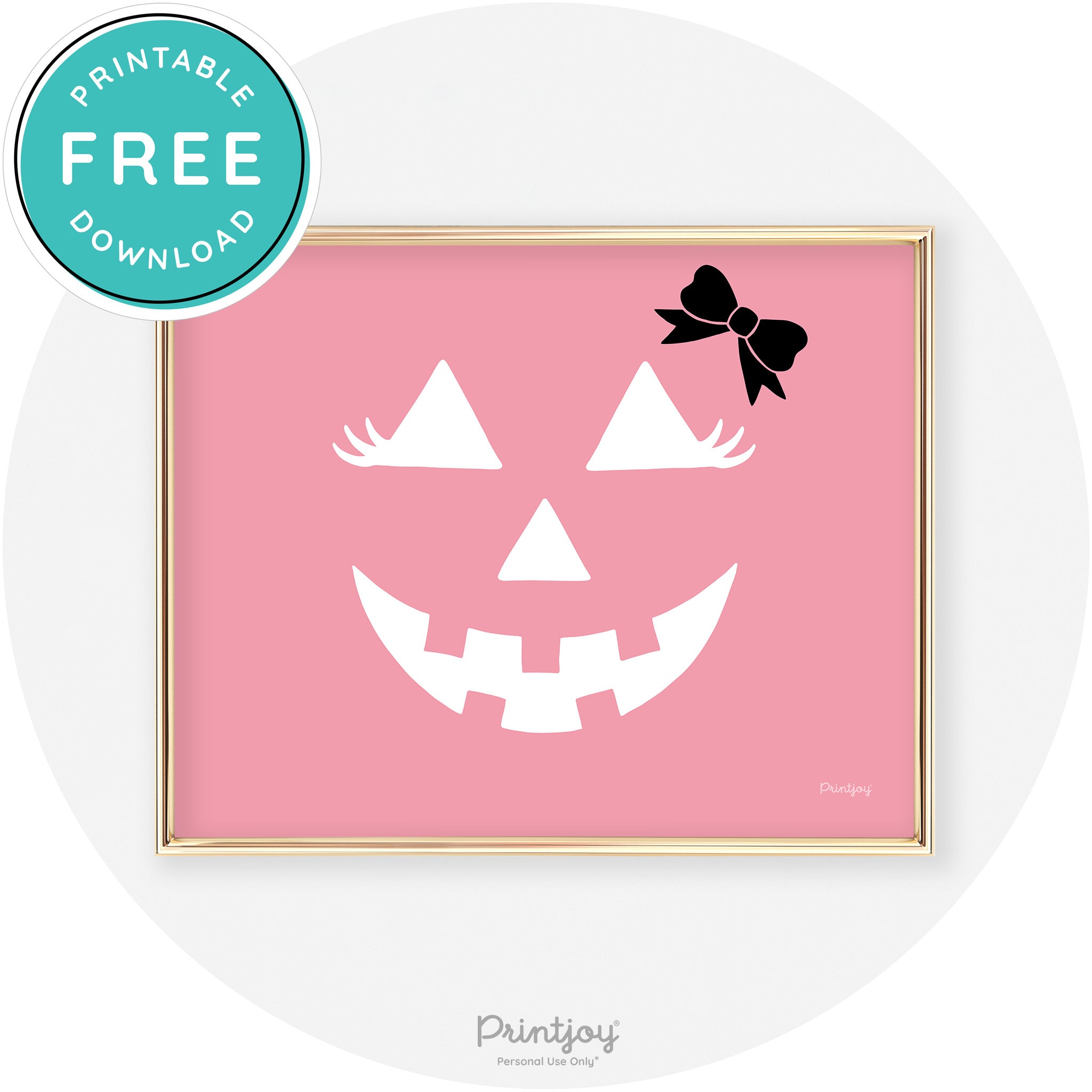 Girl Jack O Lantern Fun Cute Chic Halloween Wall Art Free Printable - Printjoy