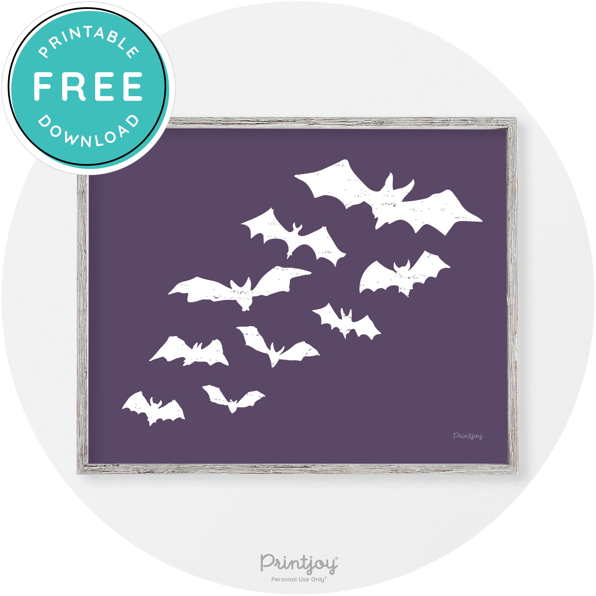 Halloween Bats Silhouette Modern Vintage Wall Art Free Printable - Printjoy