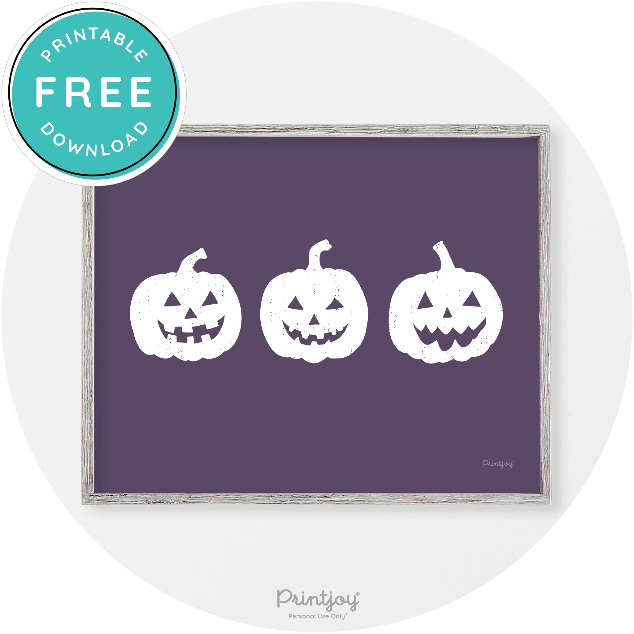 Halloween Jack O Lantern Pumpkins Vintage Wall Art Free Printable - Printjoy