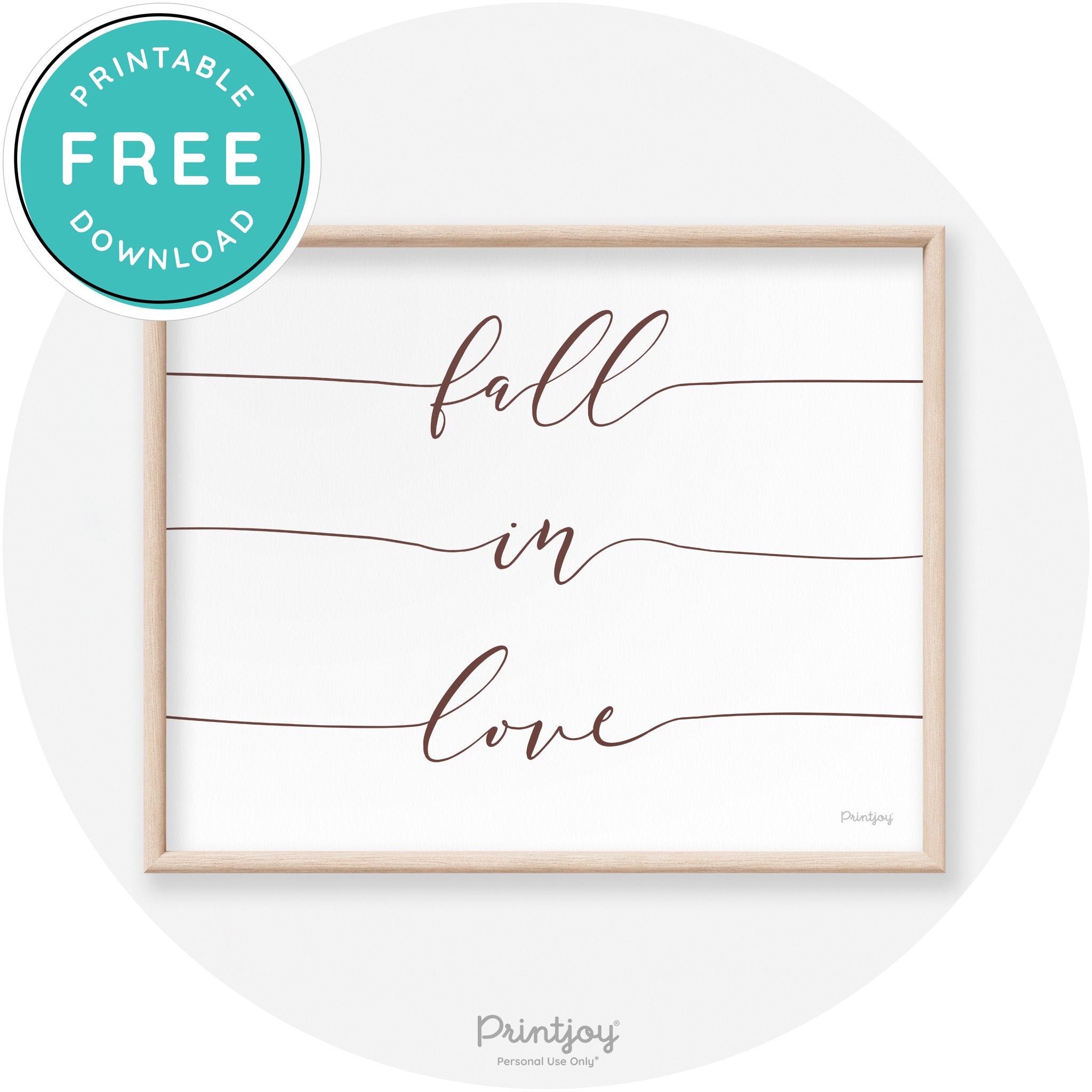 Fall In Love Autumn Modern Transitional Wall Art Decor Free Printable - Printjoy