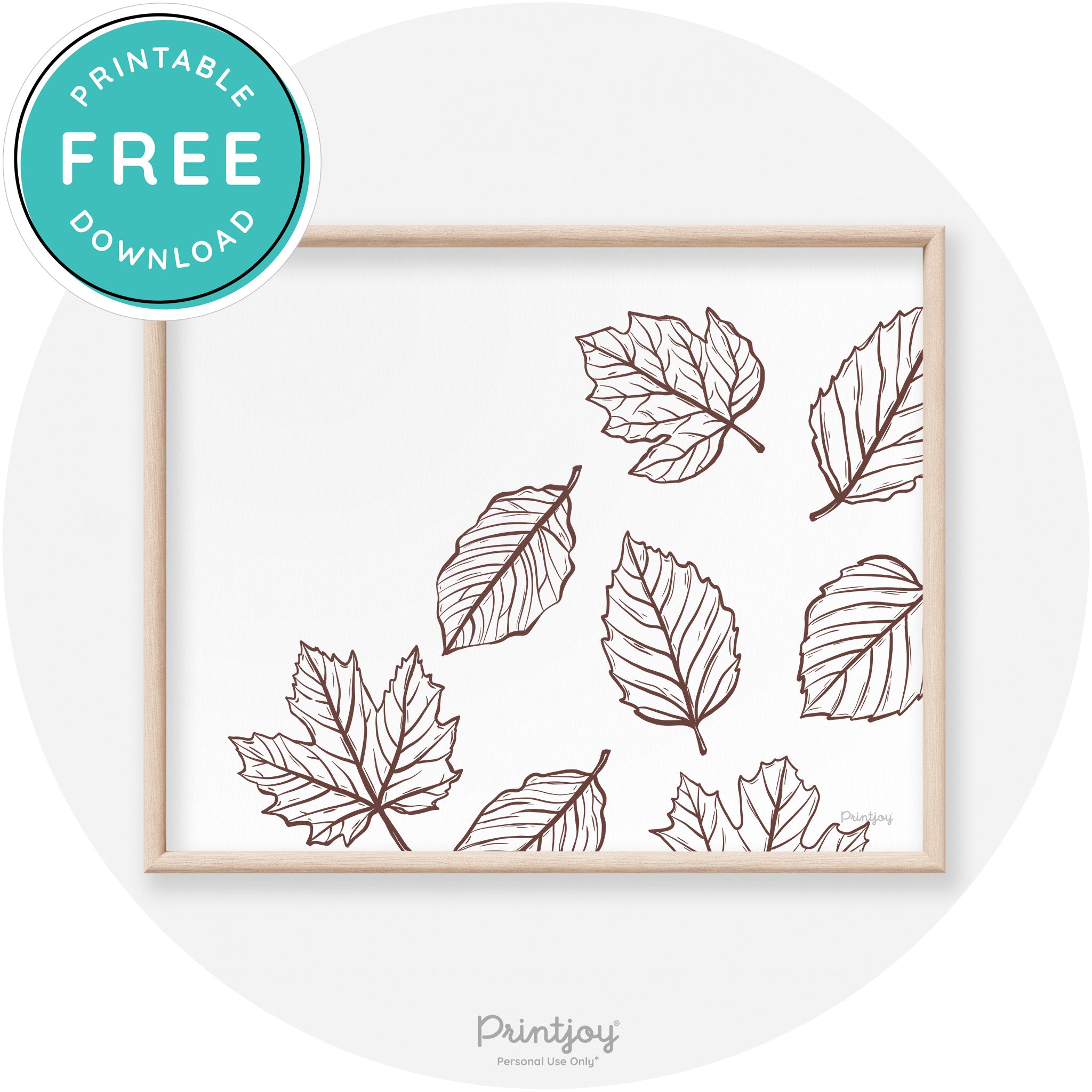 Falling Leaves Drawing Fall Modern Transitional Wall Art Free Printable - Printjoy