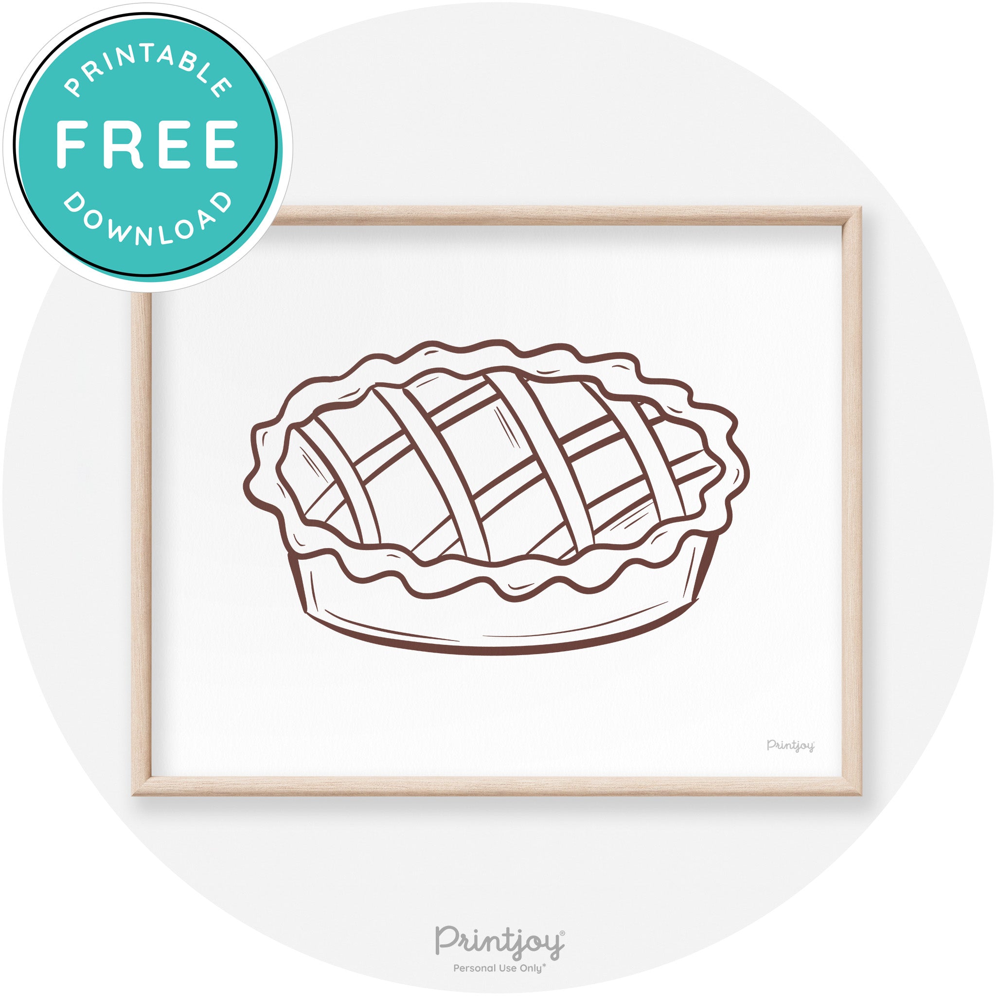 Pie Drawing Thanksgiving Modern Transitional Wall Art Free Printable - Printjoy