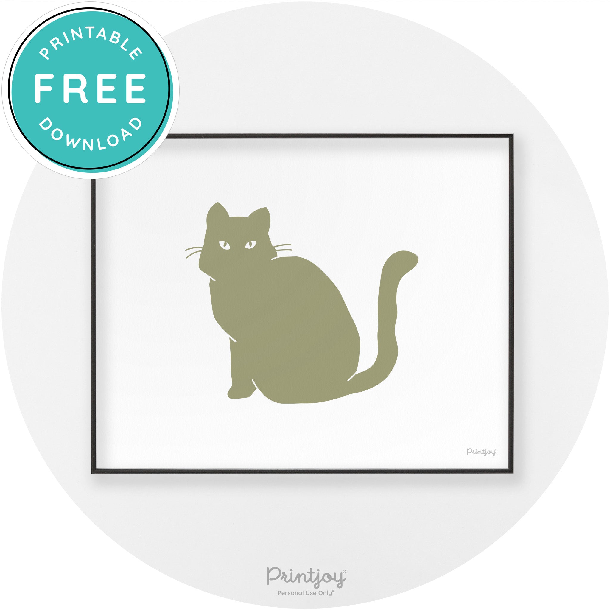 Halloween Spooky Cat Modern Chic Wall Art Decor Printable - Printjoy