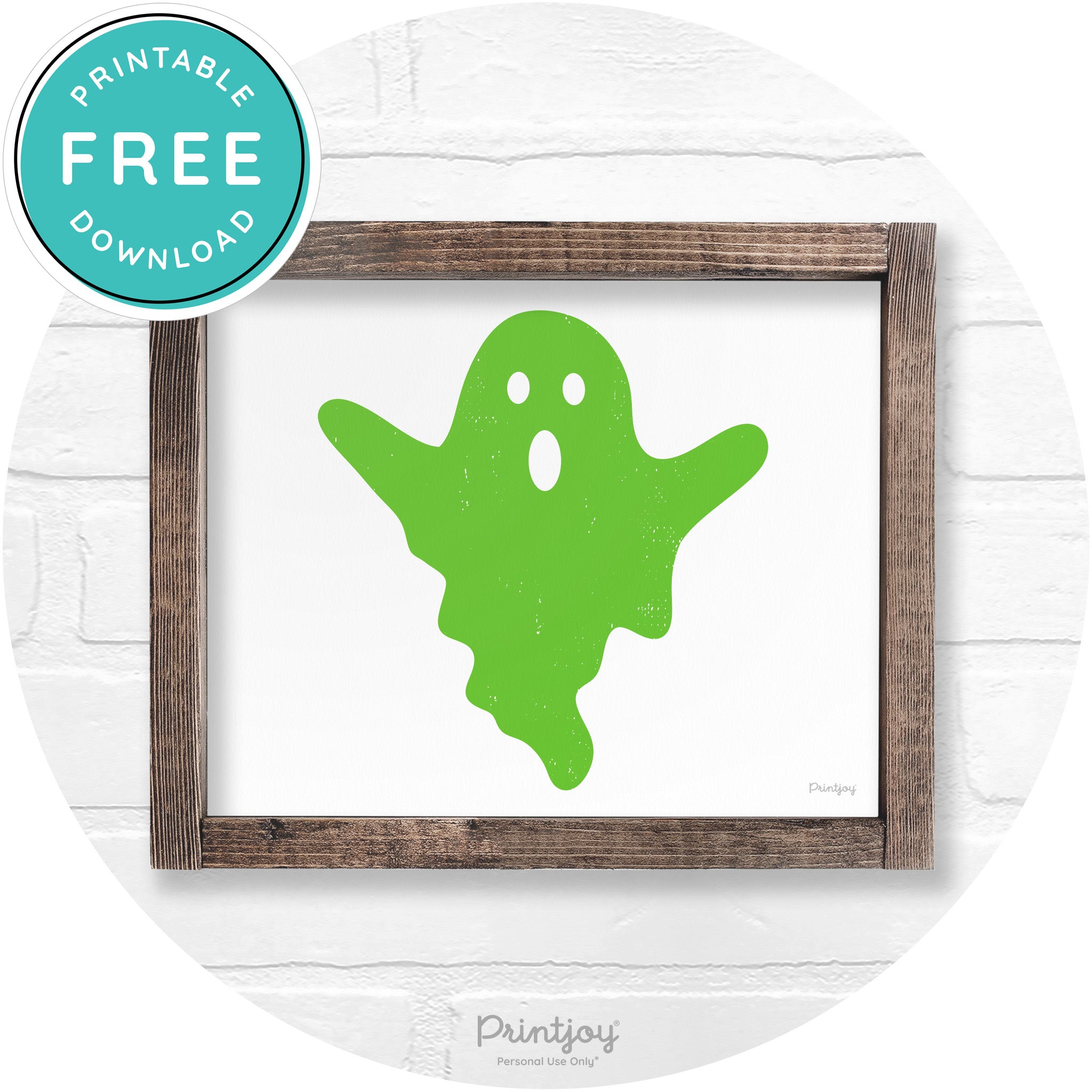 Halloween Cute Ghost Rustic Farmhouse Wall Art Free Printable - Printjoy