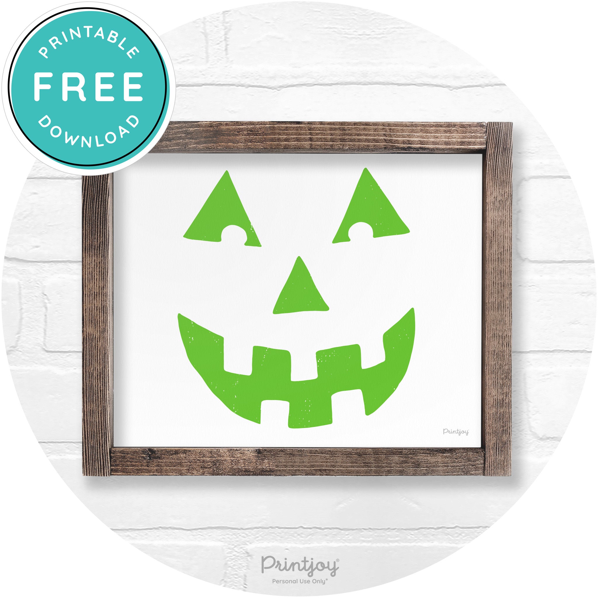 Jack O Lantern Halloween Rustic Farmhouse Wall Art Free Printable - Printjoy