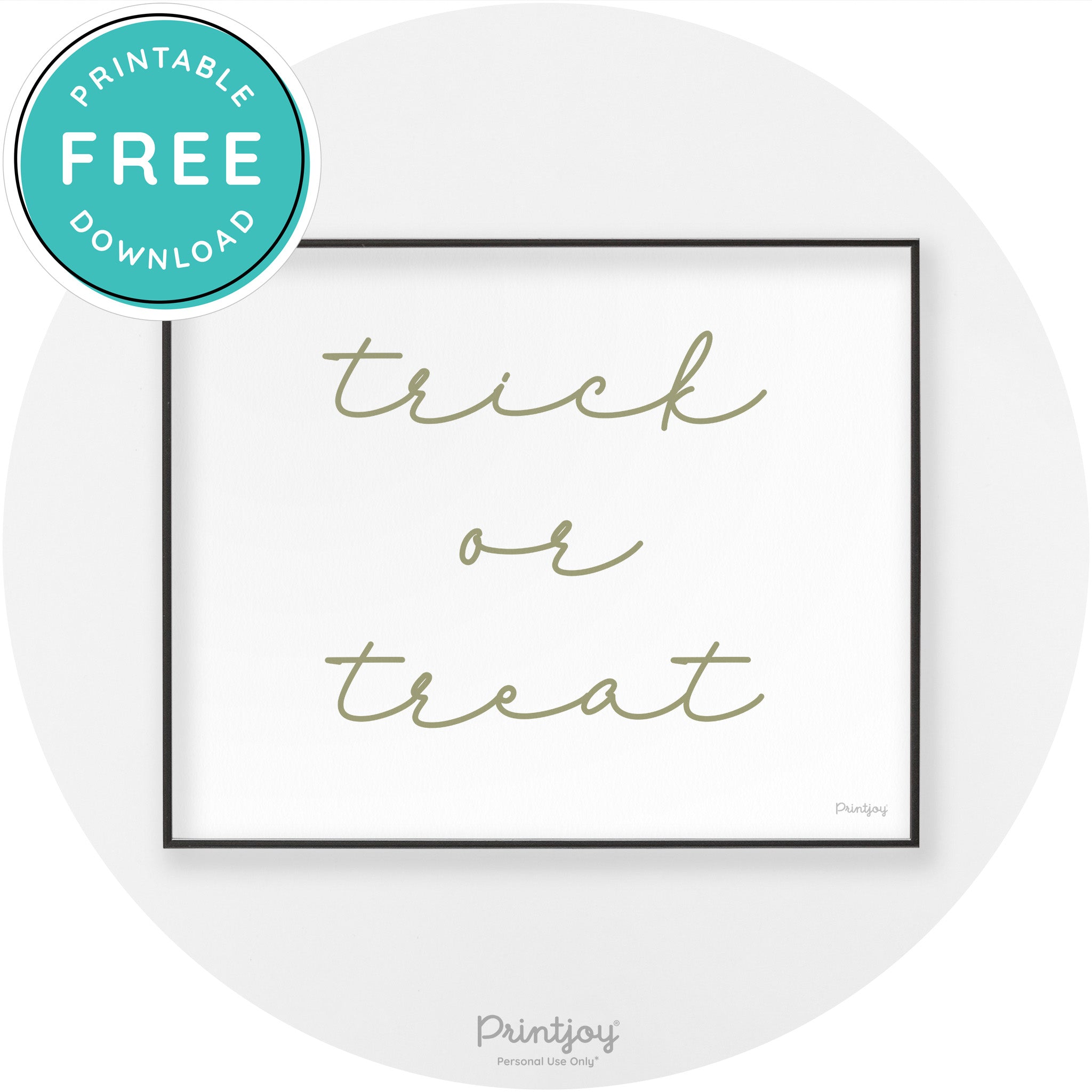 Halloween Cute Trick Or Treat Modern Chic Wall Art Printable - Printjoy