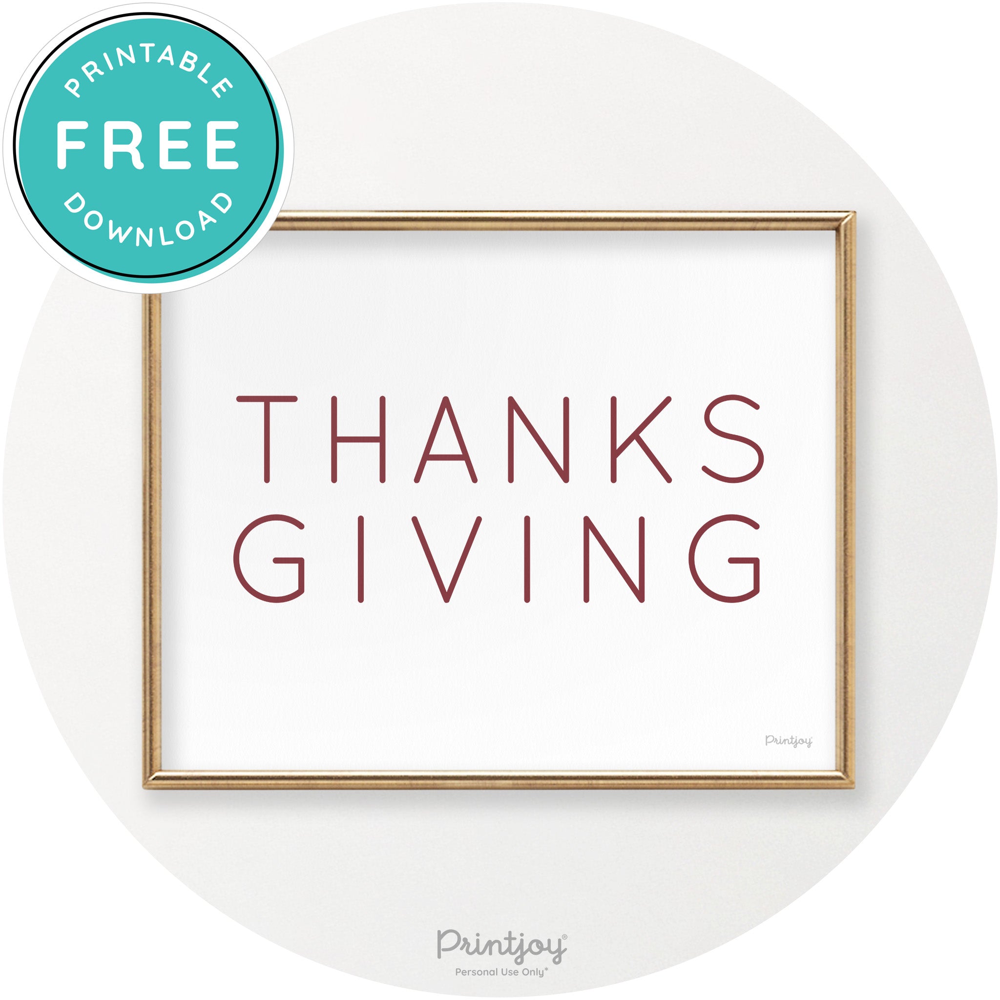 Thanksgiving Cute Typography Modern Chic Wall Art Printable - Printjoy