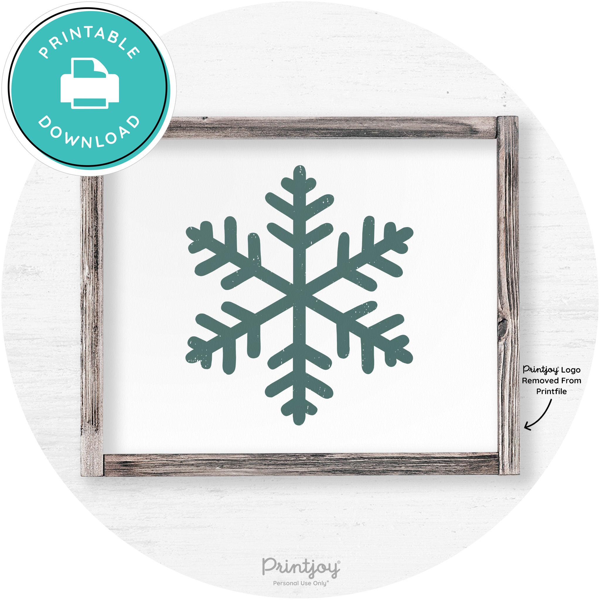 Snowflake Silhouette Winter Farmhouse Wall Art Decor Free Printable - Printjoy