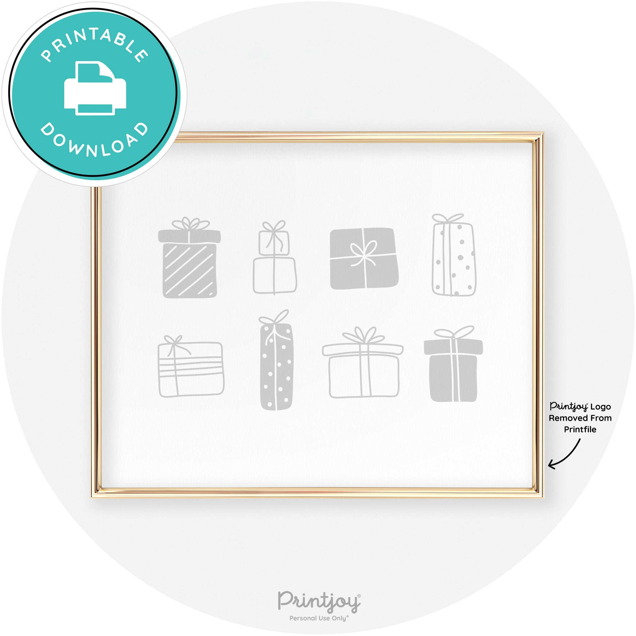 Presents Christmas Gifts Cute Modern Chic Wall Art Free Printable - Printjoy