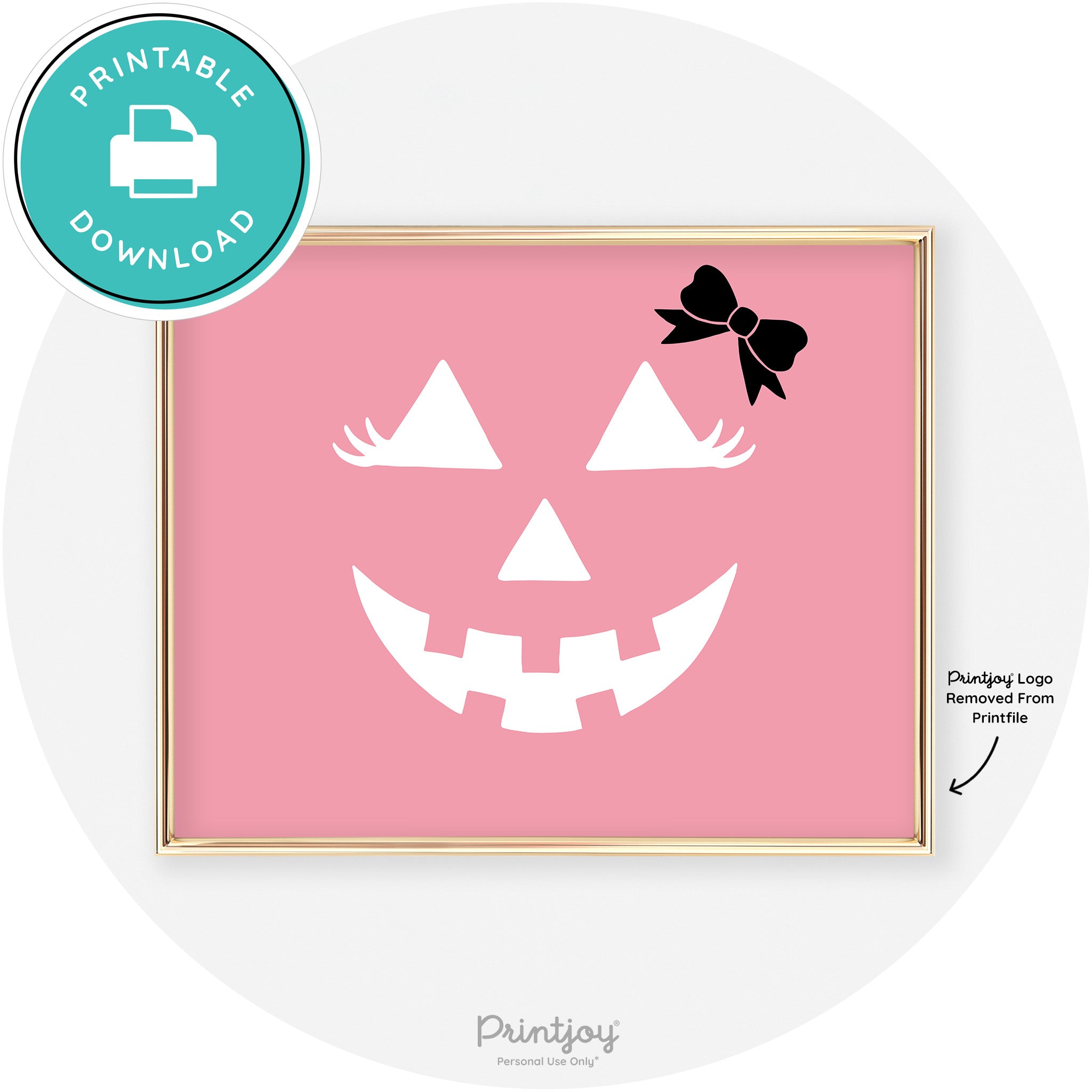Girl Jack O Lantern Fun Cute Chic Halloween Wall Art Free Printable - Printjoy